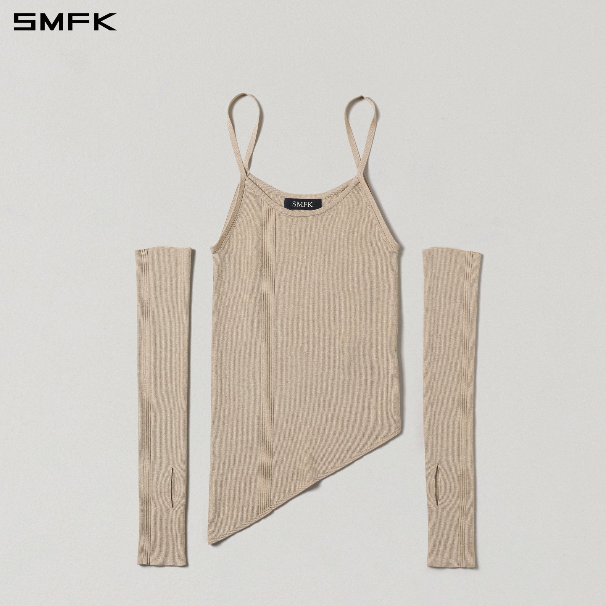 SMFK Asymmetrical Knitted Camisole in Skin Tone | MADAX