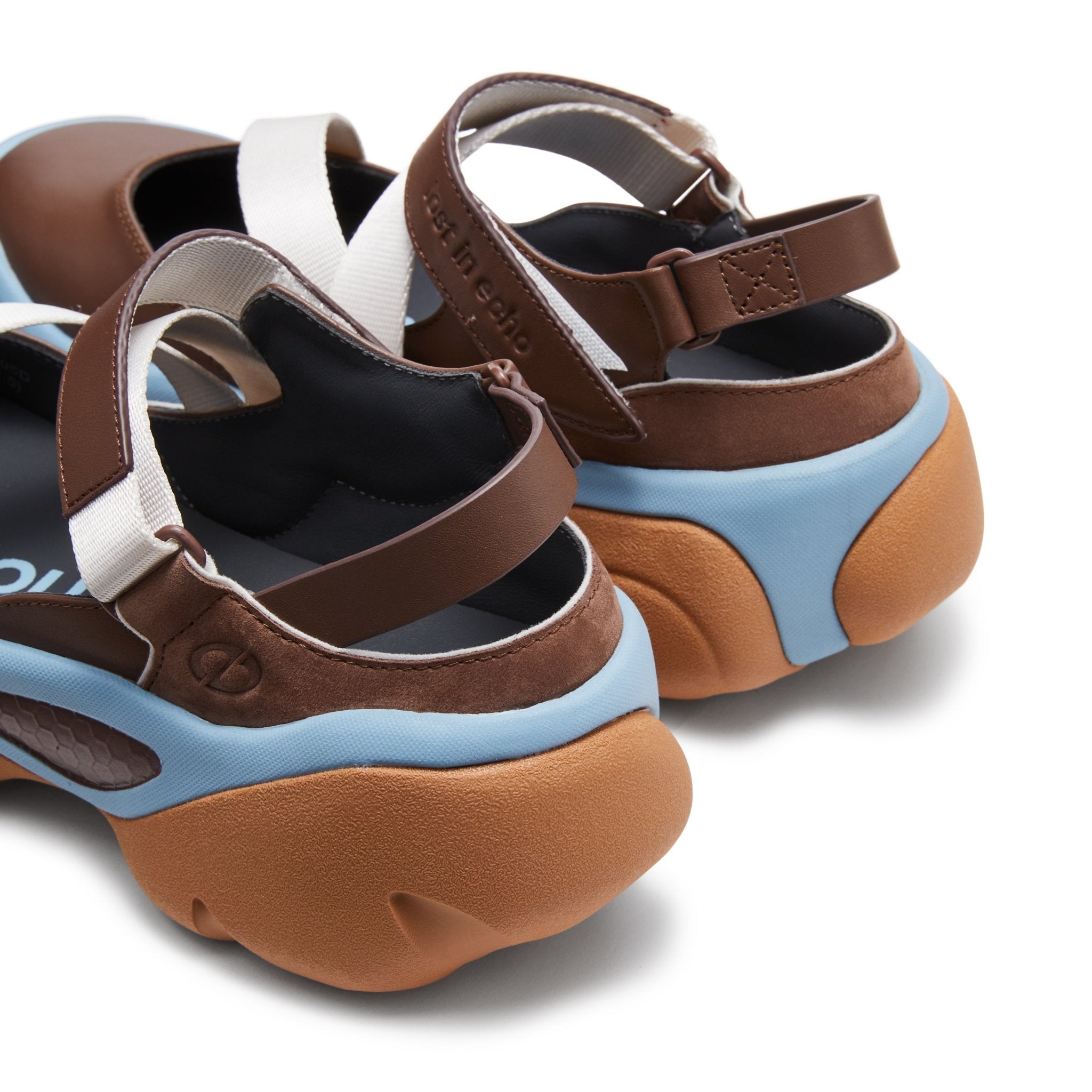 LOST IN ECHO Asymmetrical Shaped Thick-soled Sports Sandals in Brown | MADA IN CHINA