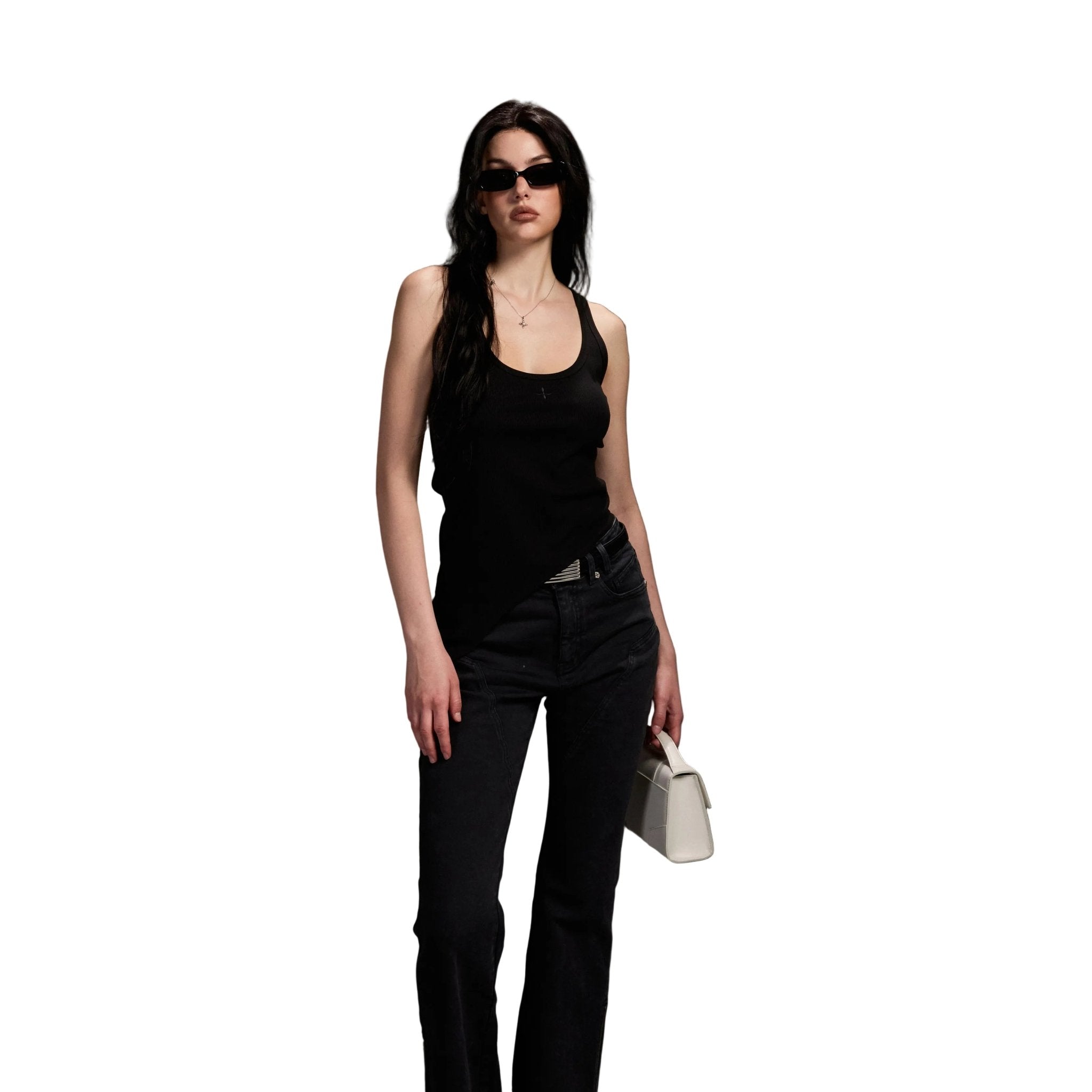 SMFK Asymmetrical Vest in Black | MADAX