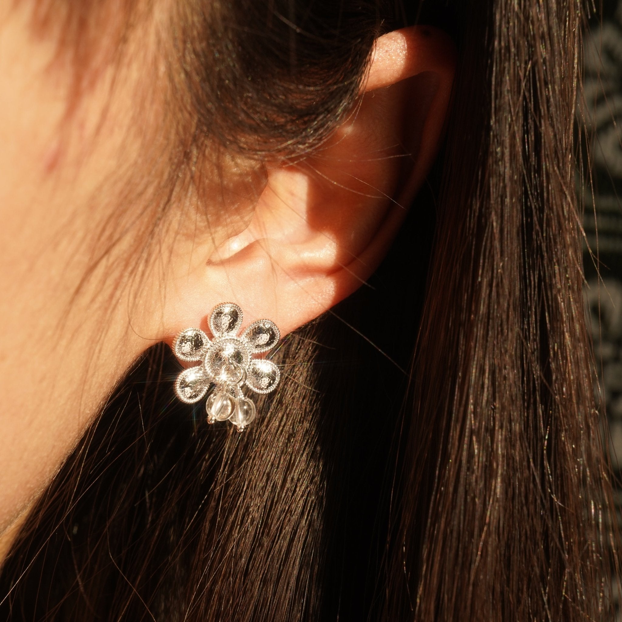 ToneTale Aurora Earrings with White Crystal | MADAX