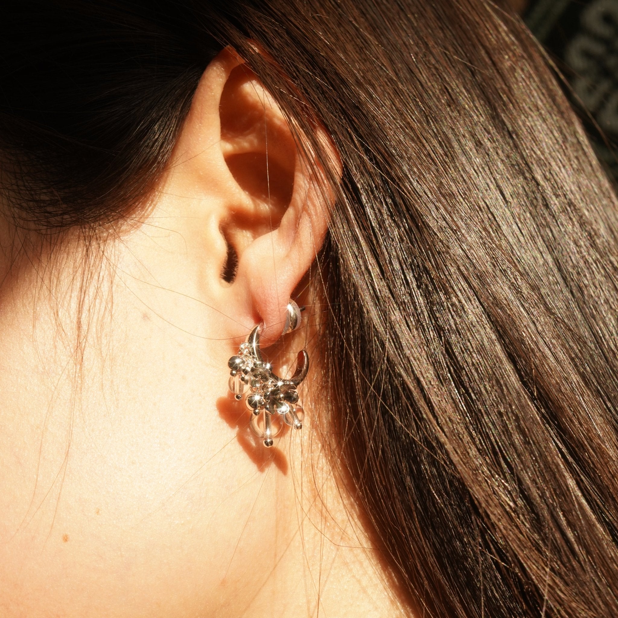 ToneTale Aurora Hoop Earrings in White Gold | MADAX