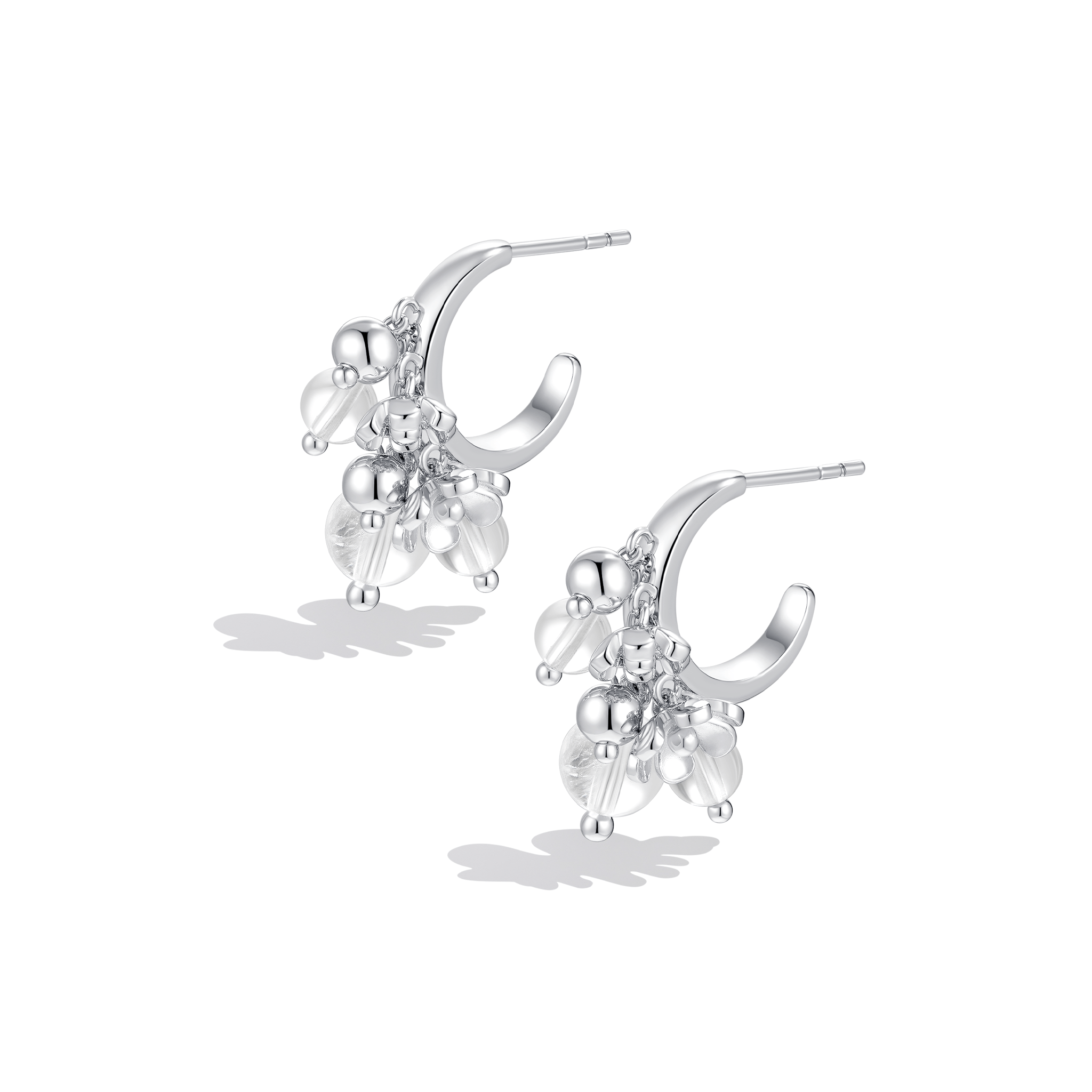 ToneTale Aurora Hoop Earrings in White Gold | MADAX