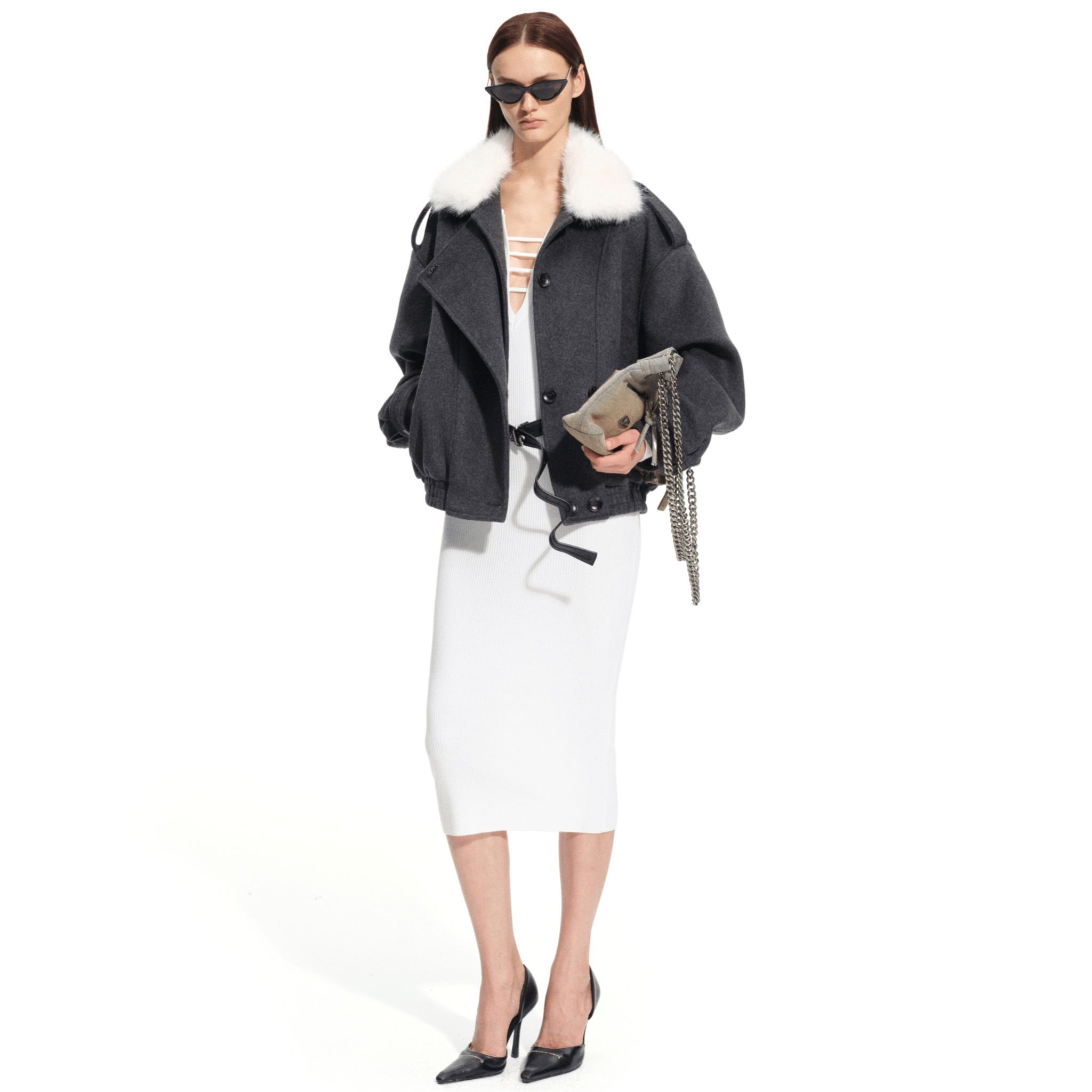 NAWS Aviator Wool Jacket in Botanical Grey | MADAX