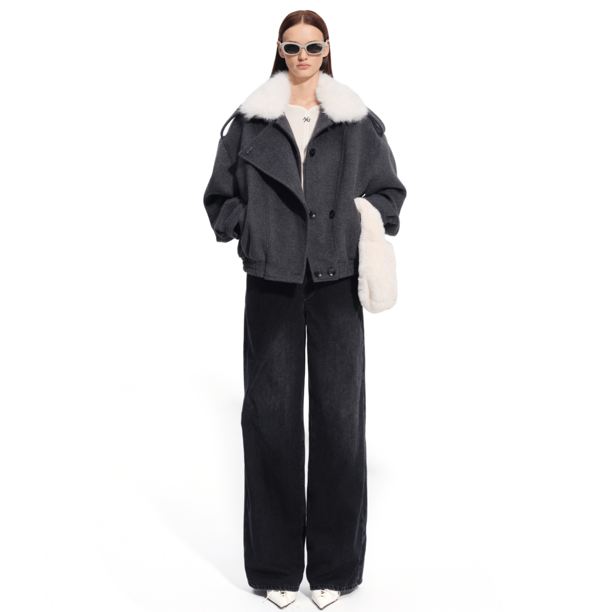 NAWS Aviator Wool Jacket in Botanical Grey | MADAX