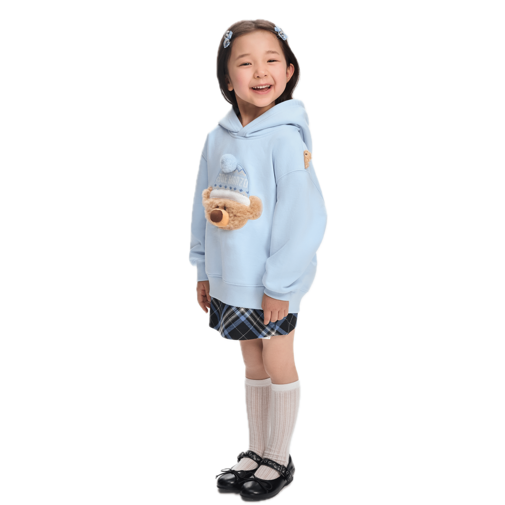 13DE MARZO Baby Bear Hoodie in Blue | MADAX