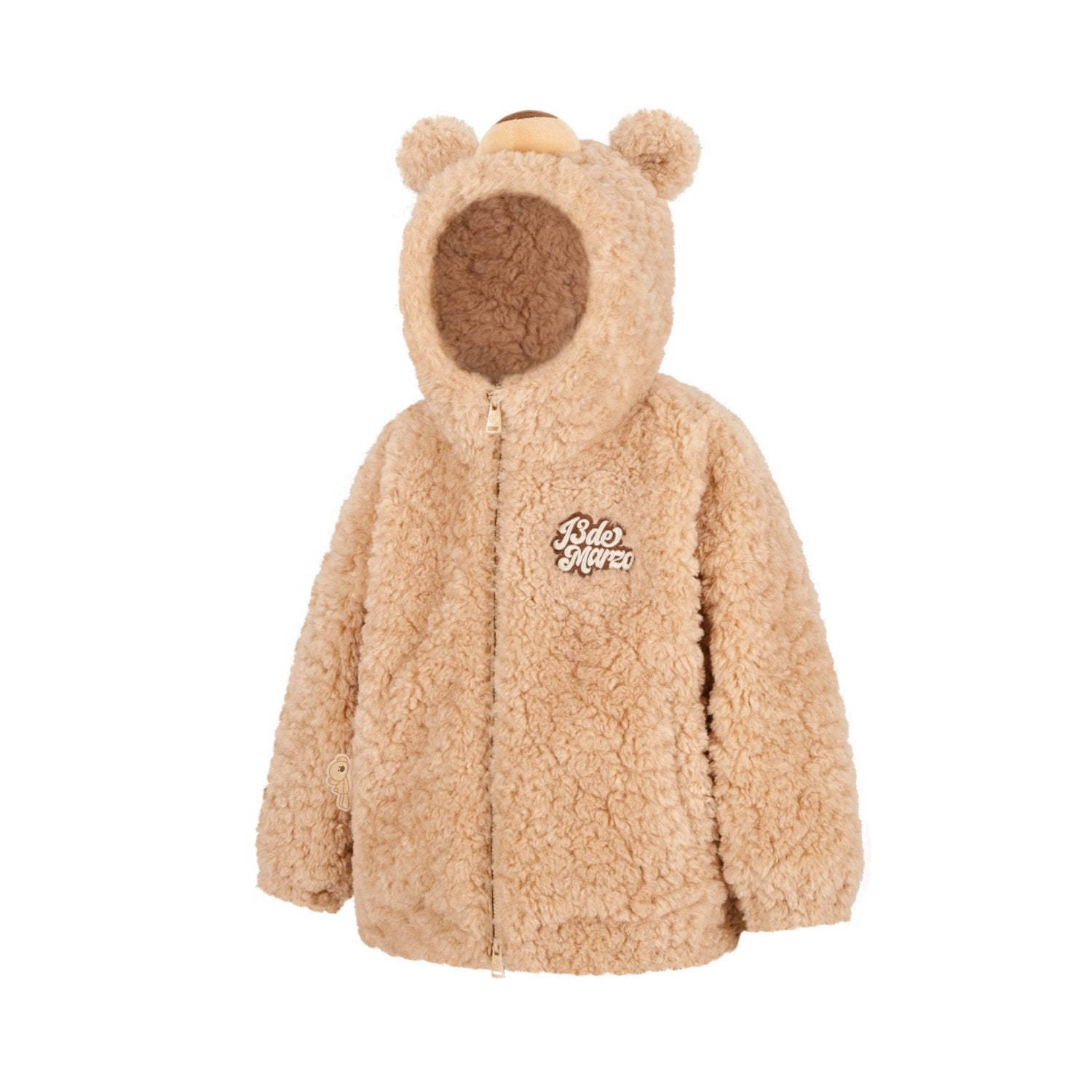 13DE MARZO Baby Bear Zip Coat In Khaki | MADAX