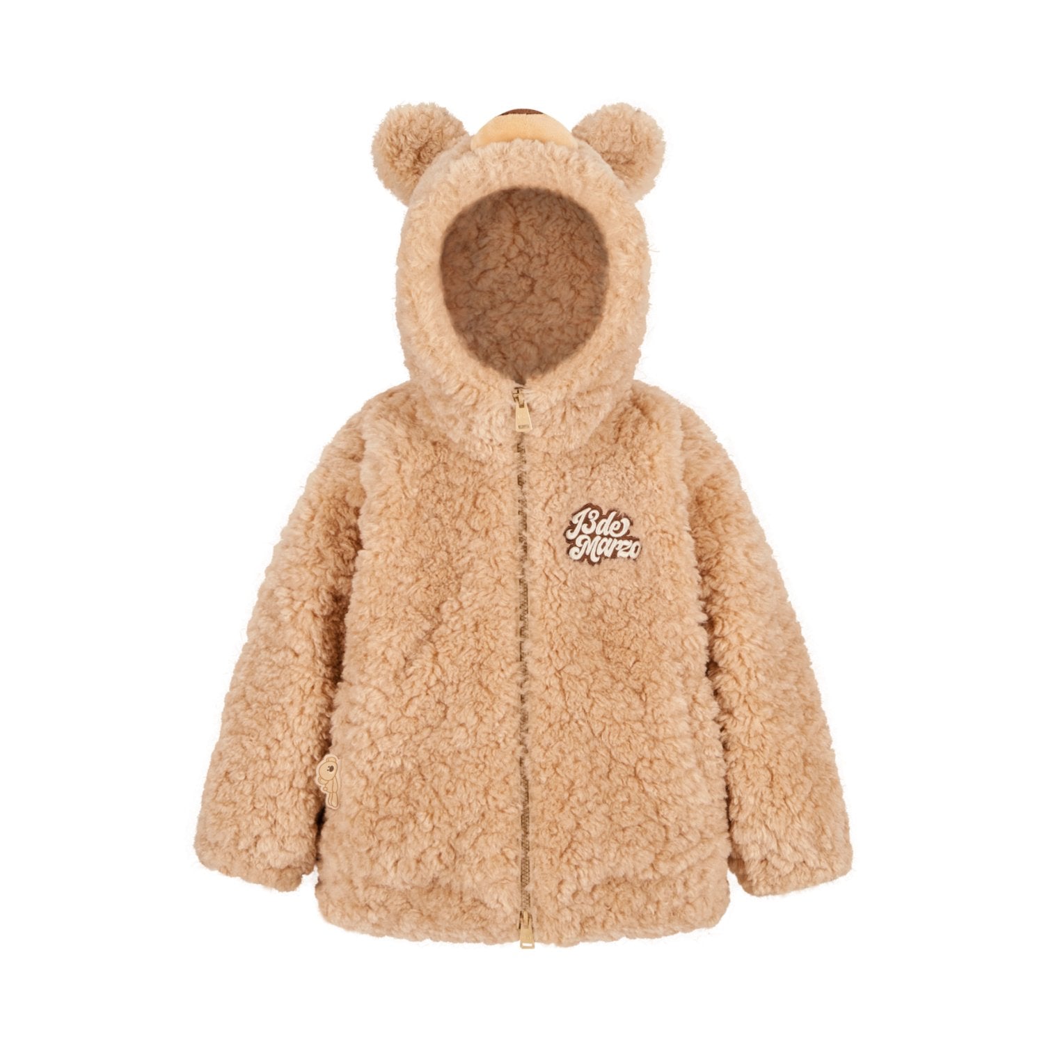 13DE MARZO Baby Bear Zip Coat In Khaki | MADAX