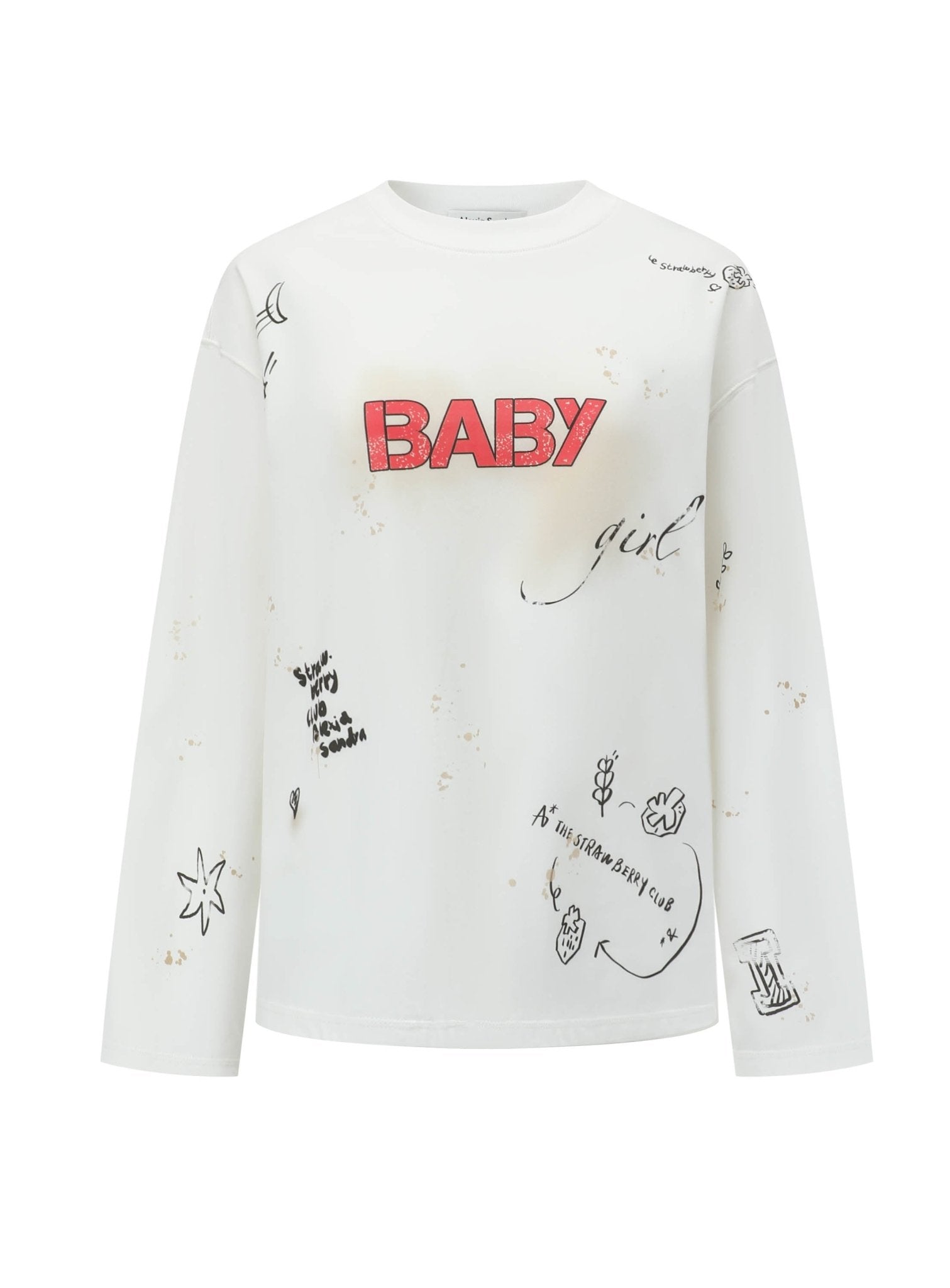 Alexia Sandra Baby Girl Graffiti T - Shirt in White | MADA IN CHINA