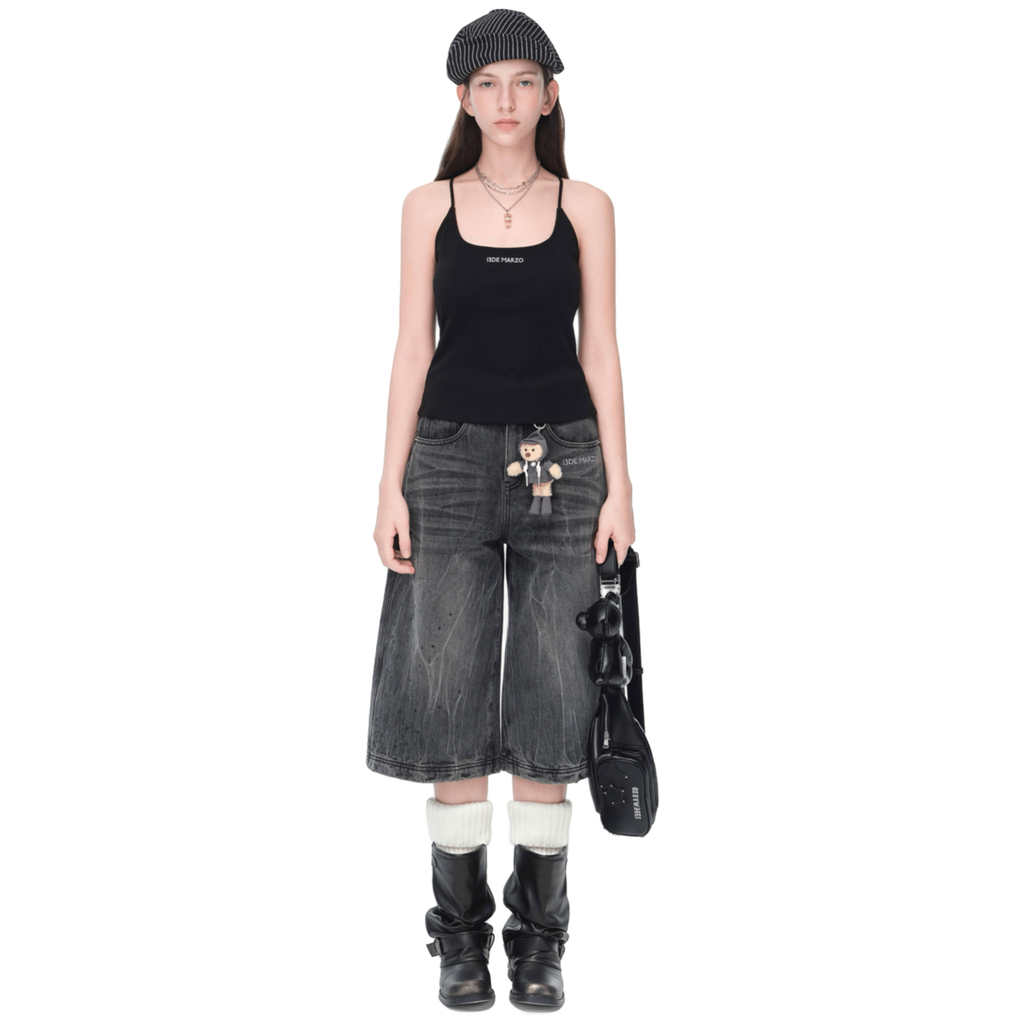 13DE MARZO Back Bear Harness Tank Top in Black | MADAX