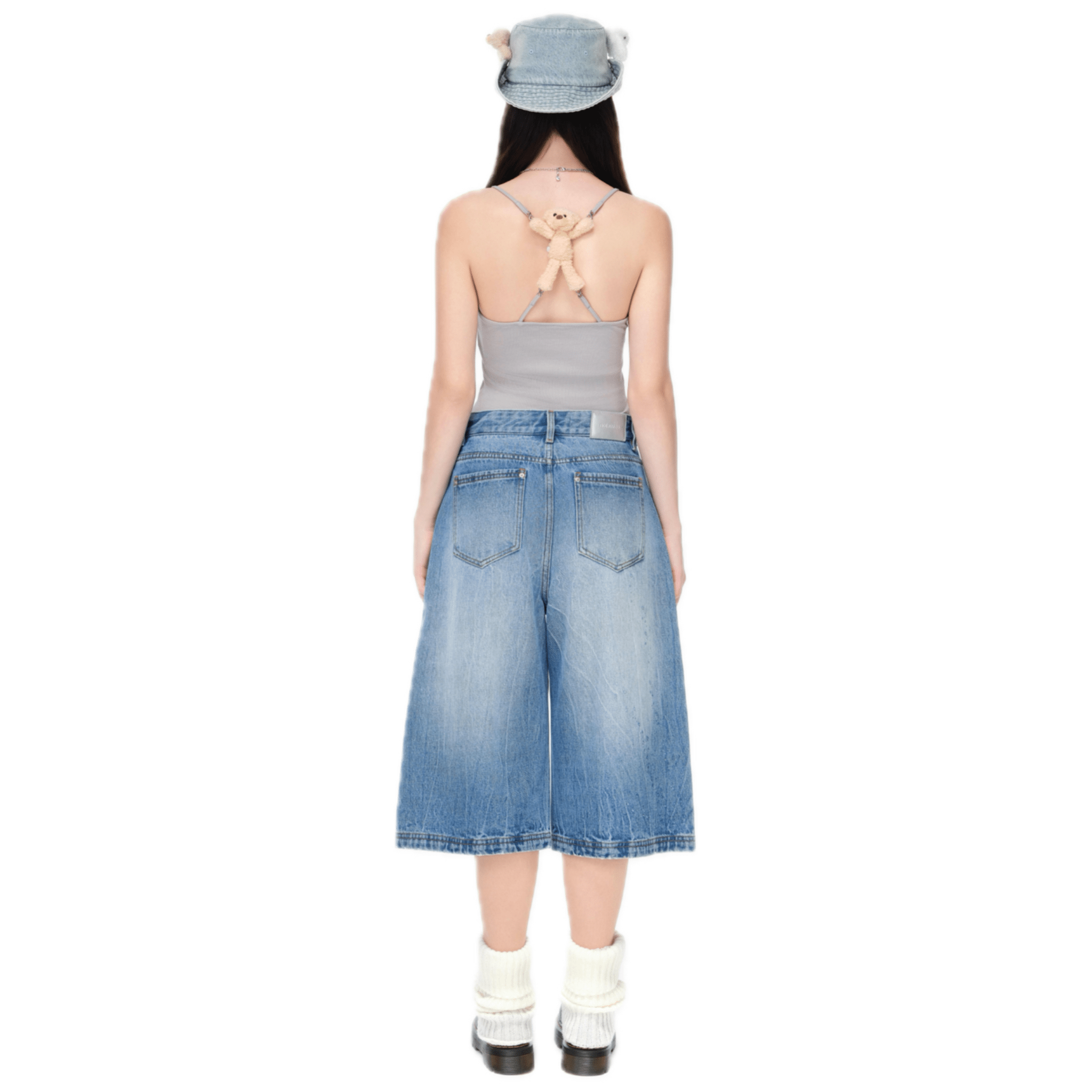 13DE MARZO Back Bear Harness Tank Top in Gray | MADAX