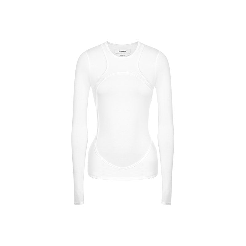 UNAWARES Backless Fake Two Long Sleeved Tops In White | MADAX