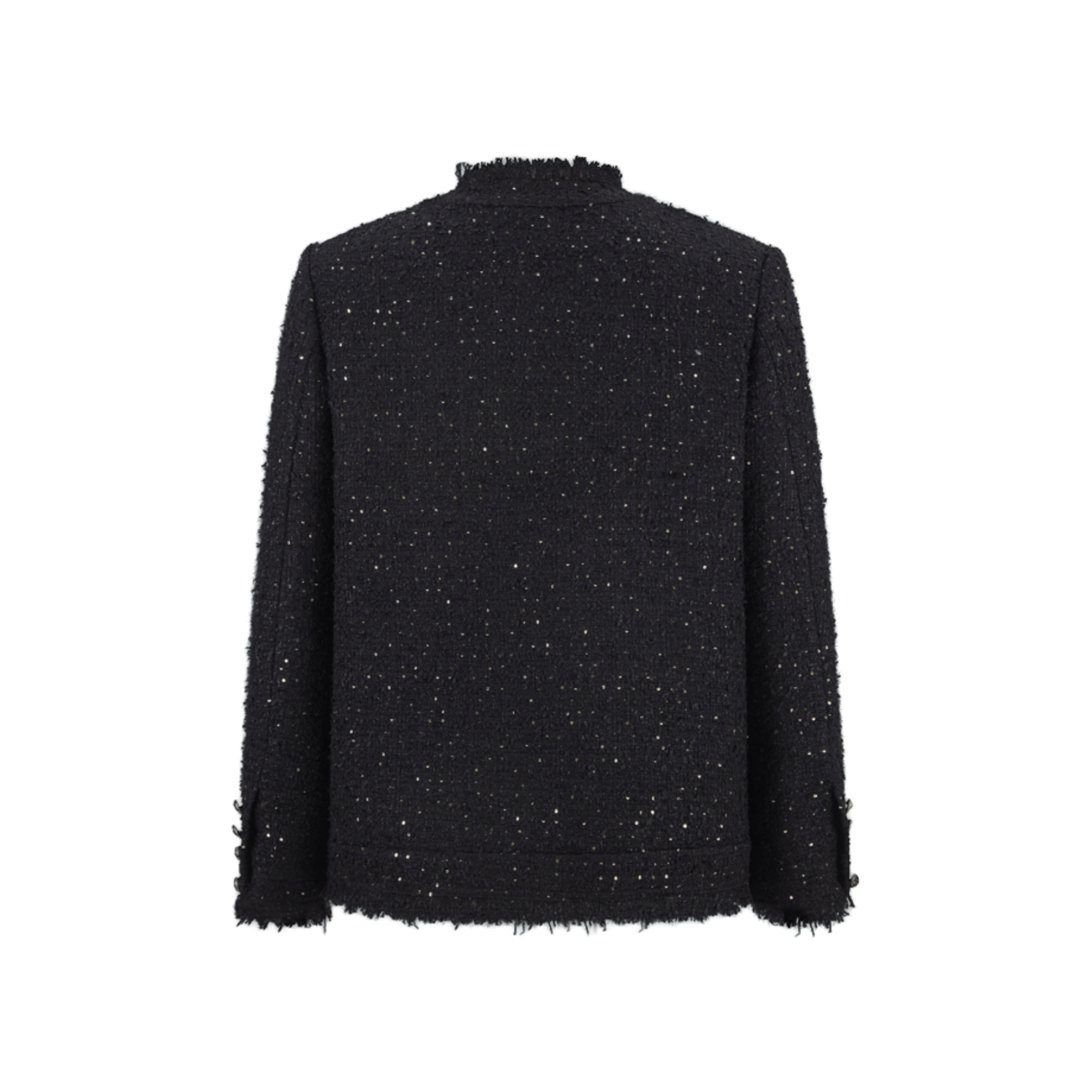 13DE MARZO Badge Vintage Tweed Jacket in Black | MADAX