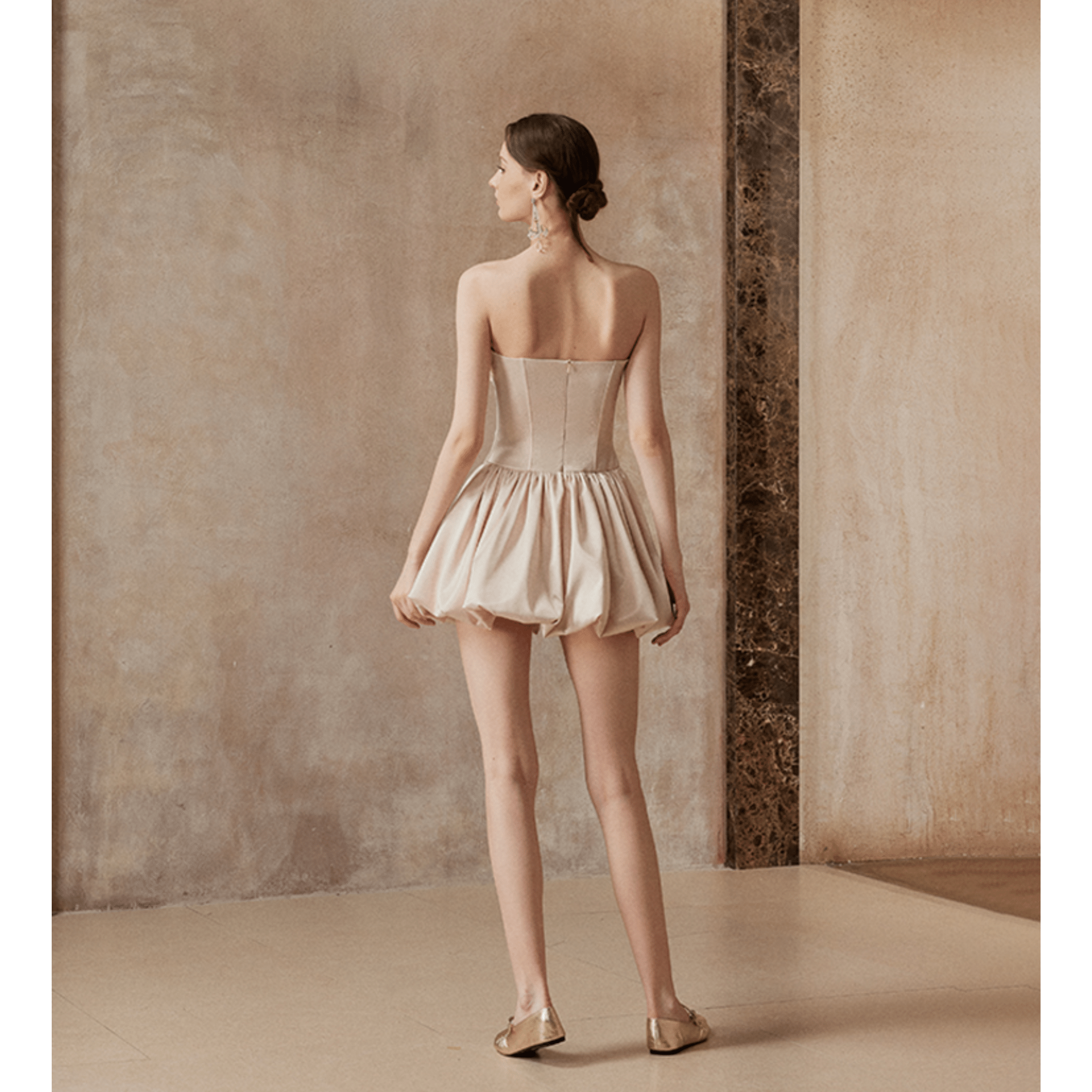 Fa sogno Baileys Misty Dress in Light Champagne | MADAX