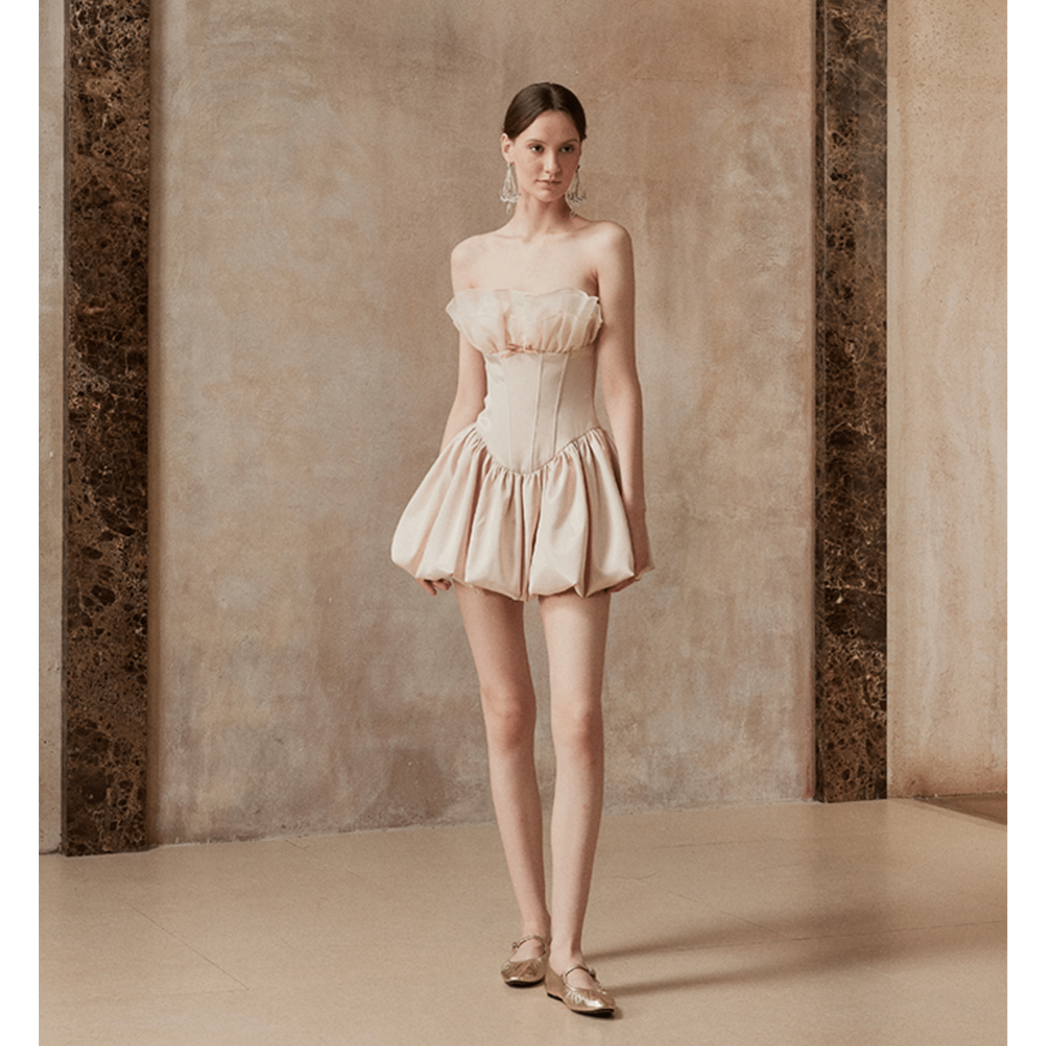 Fa sogno Baileys Misty Dress in Light Champagne | MADAX