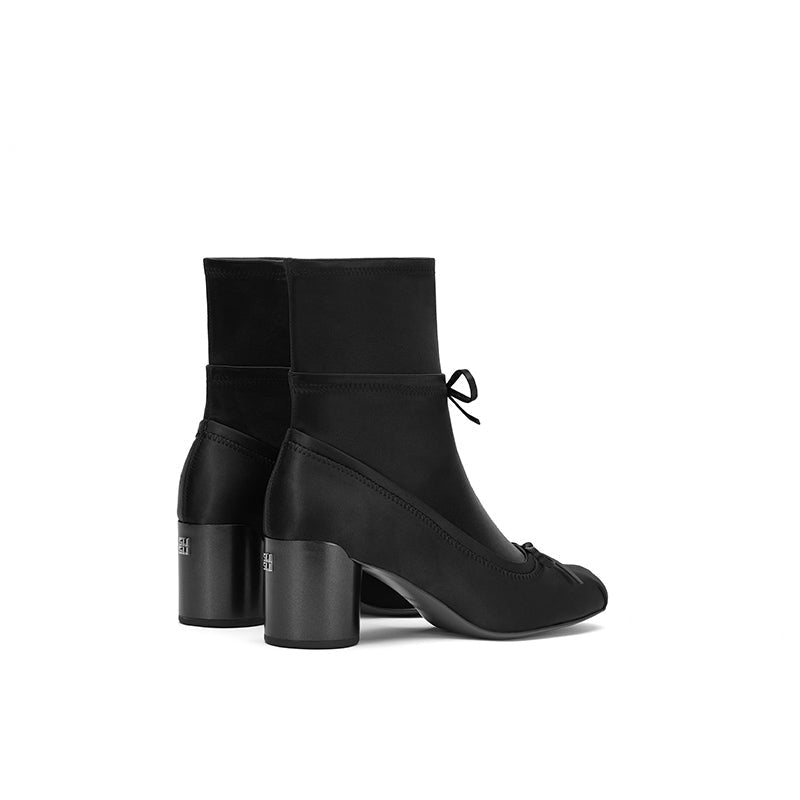 Sugar Su Ballet Elastic Socks Ankle Boots Black | MADAX