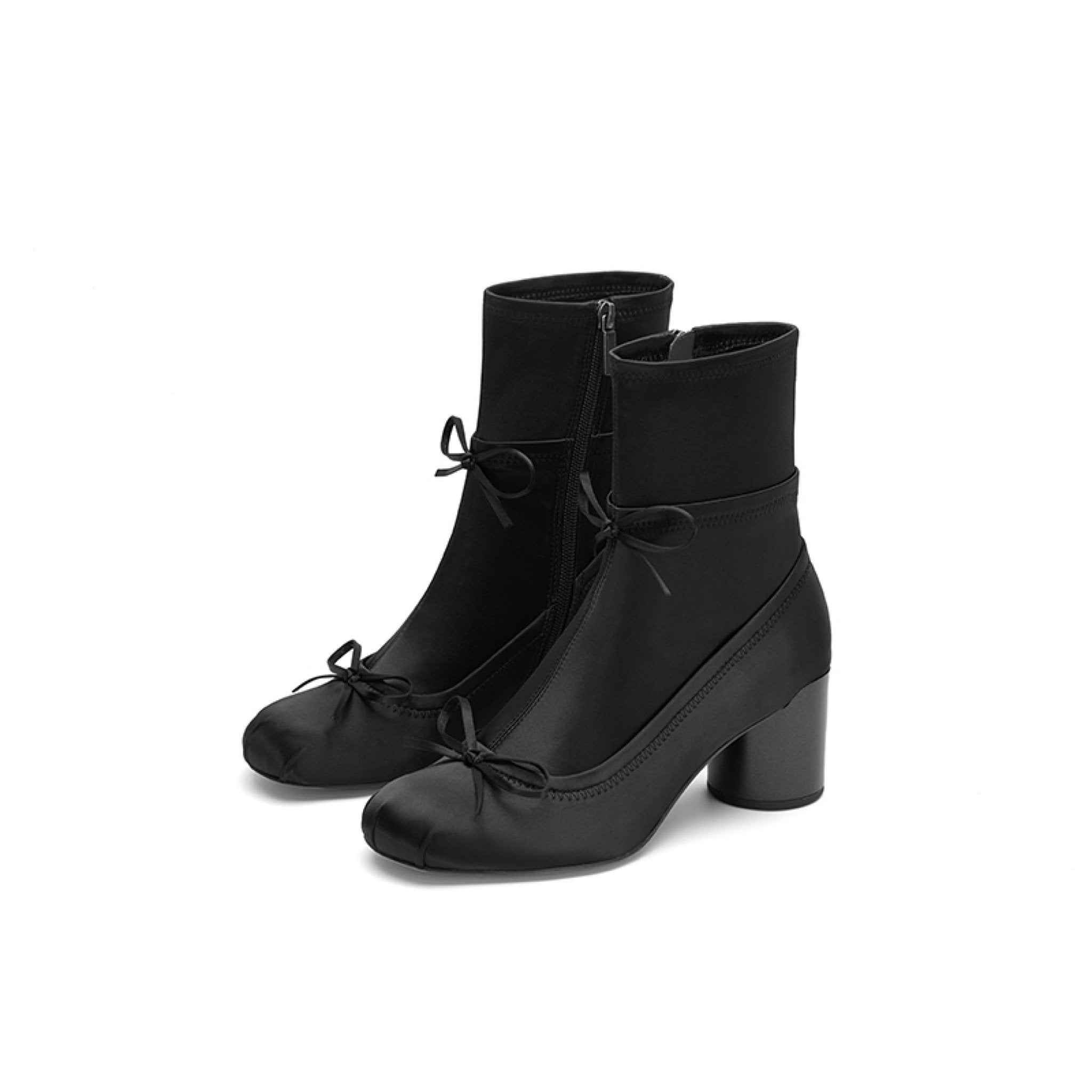 Sugar Su Ballet Elastic Socks Ankle Boots Black | MADAX