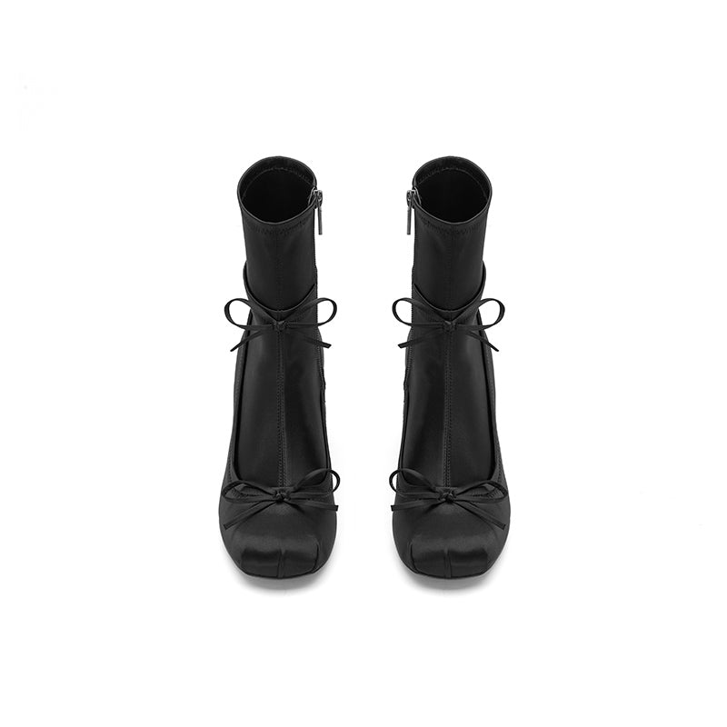 Sugar Su Ballet Elastic Socks Ankle Boots Black | MADAX