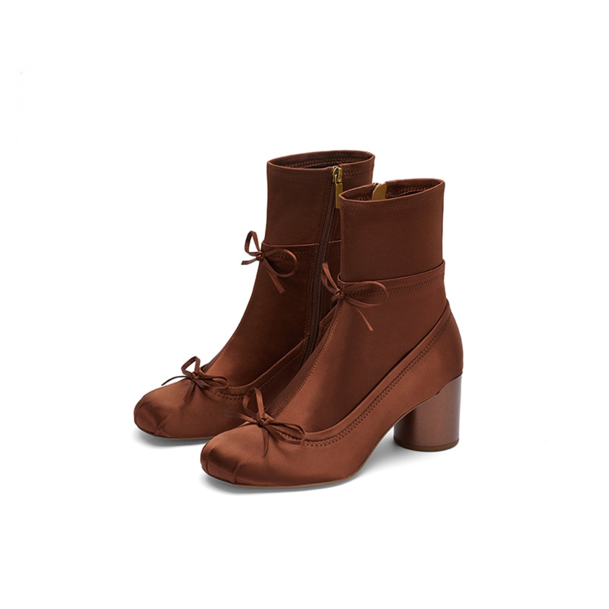 Sugar Su Ballet Elastic Socks Ankle Boots Brown | MADAX