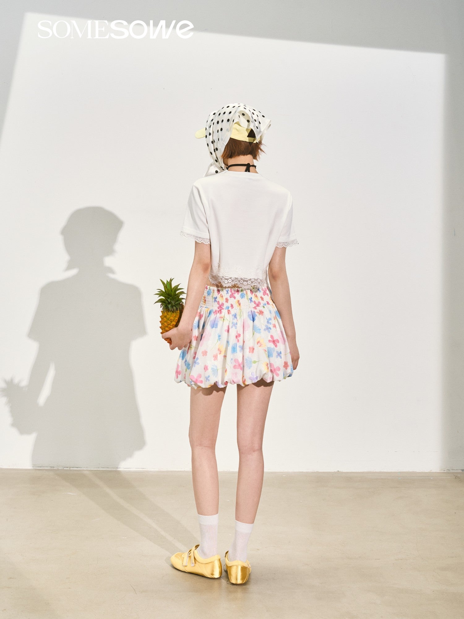 SOMESOWE Ballet Style Cartoon Bubble Skort In Flower Pattern | MADAX