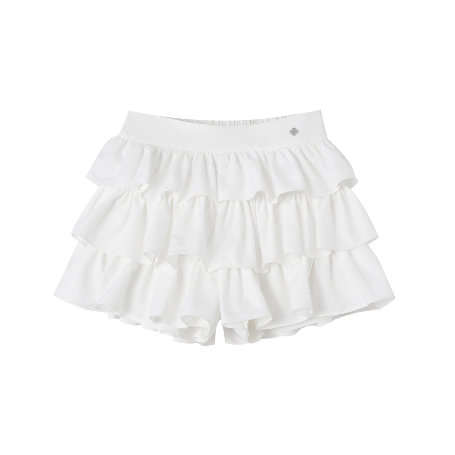 SOMESOWE Ballet Style Ruffled Cake Culottes In White | MADAX