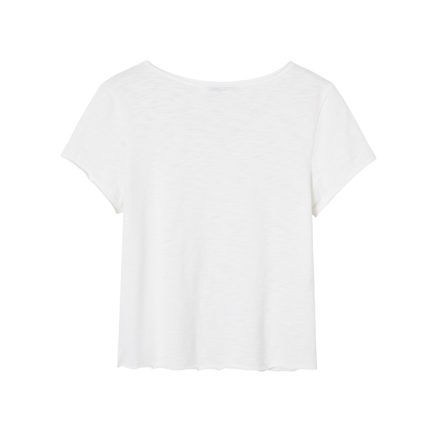 SOMESOWE Bamboo Cotton Pre - cut V - neck T-shirt In White | MADAX