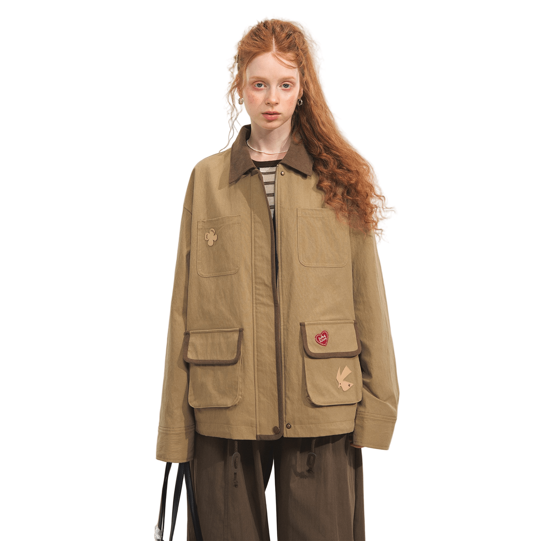 SOMESOWE Barn Style Vintage Jacket In Khaki | MADAX