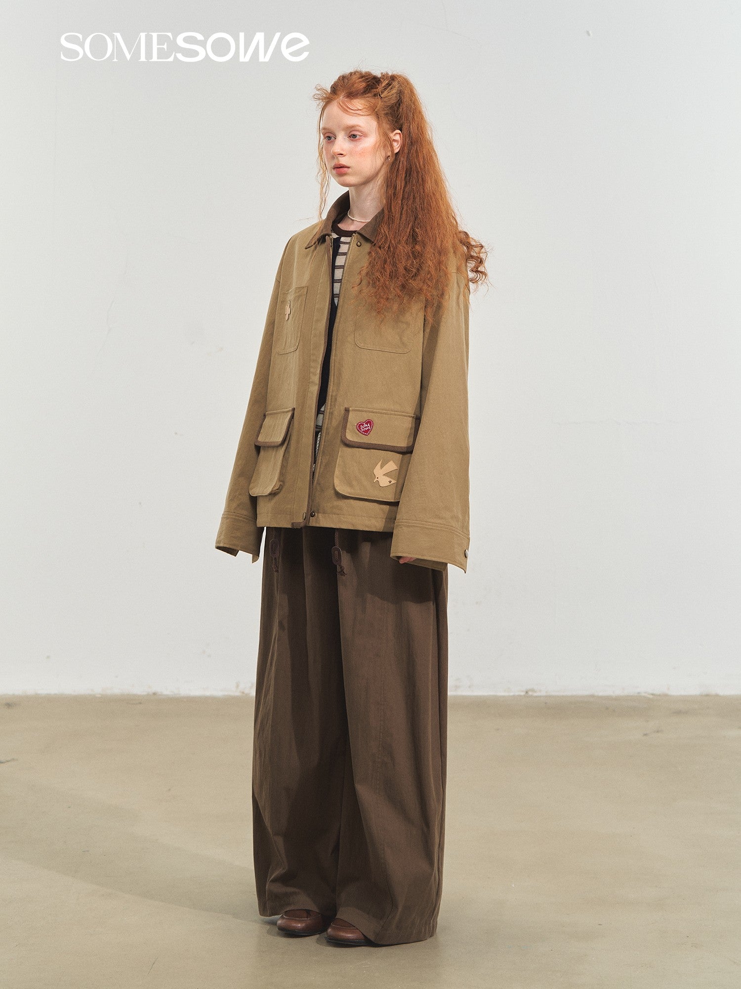 SOMESOWE Barn Style Vintage Jacket In Khaki | MADAX