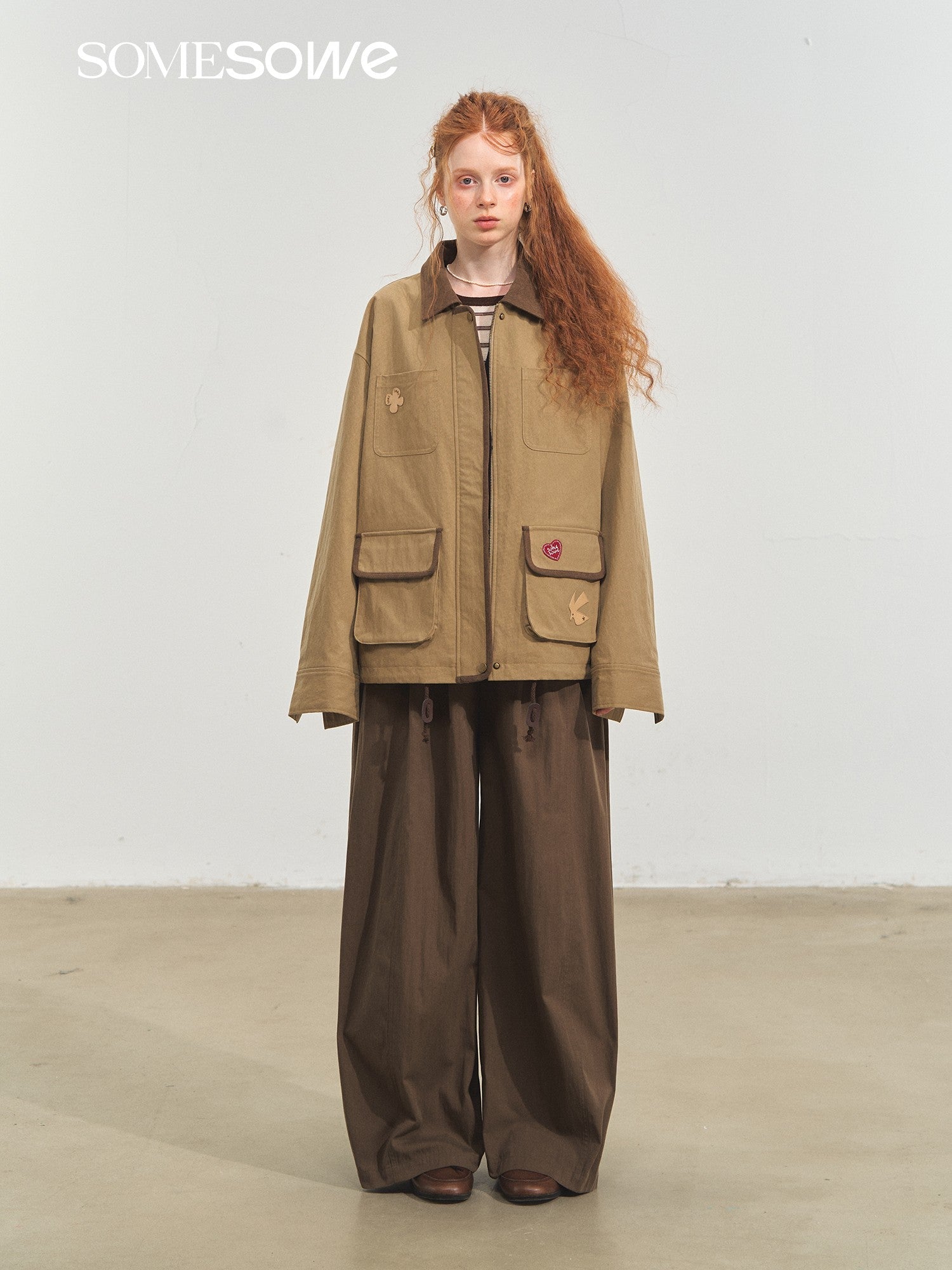 SOMESOWE Barn Style Vintage Jacket In Khaki | MADAX