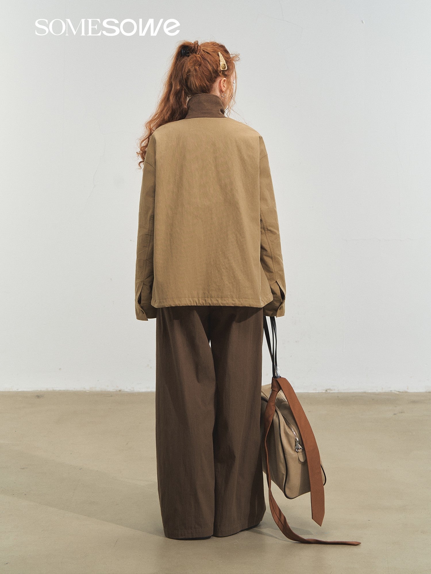 SOMESOWE Barn Style Vintage Jacket In Khaki | MADAX