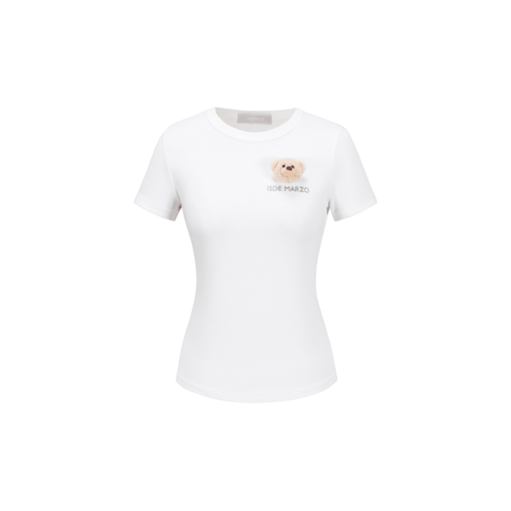 13DE MARZO Bear Basic T-shirt in White | MADAX