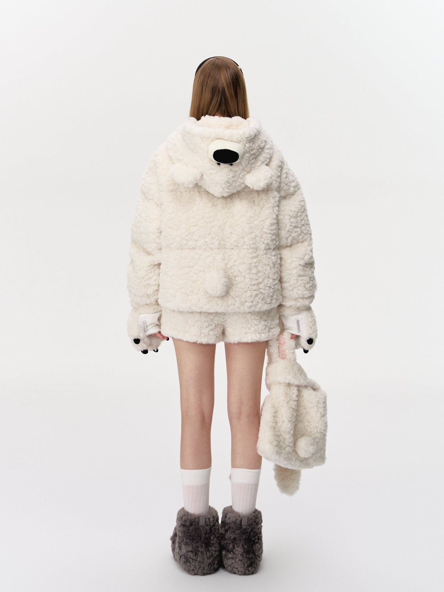 13DE MARZO Bear Costume Down Jacket In White | MADAX