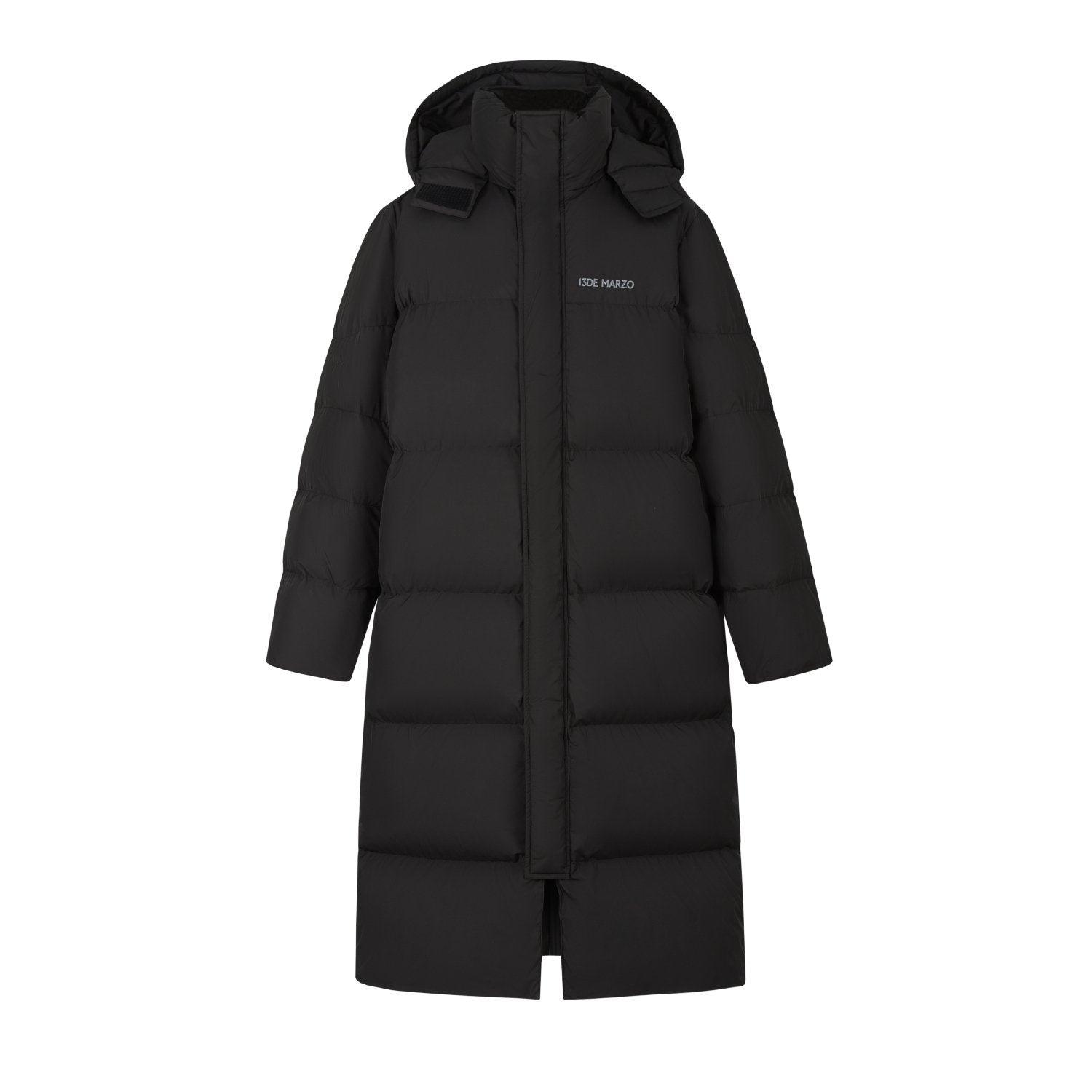 13DE MARZO Bear Down Long Puffer Jacket In Black | MADAX