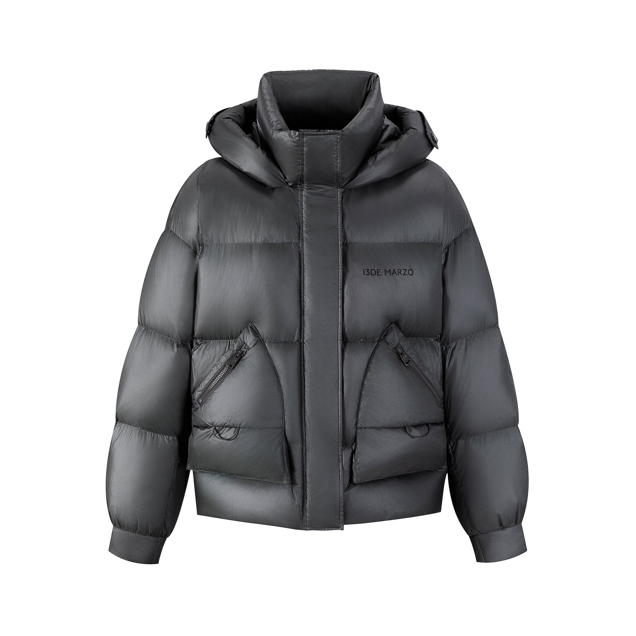 13DE MARZO Bear Embossment Down Jacket In Black | MADAX