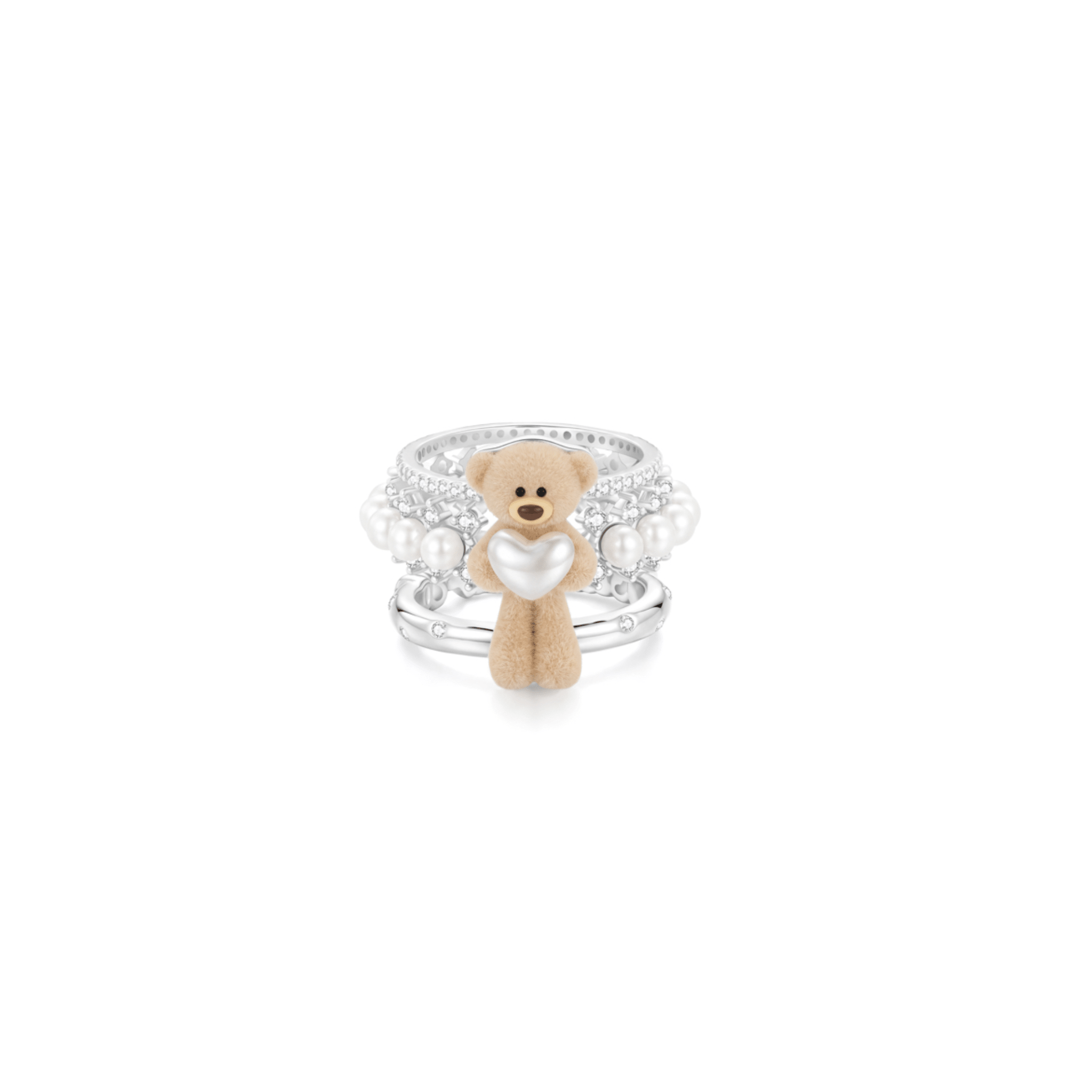 13DE MARZO Bear Hug Pearl Heart Ring | MADAX