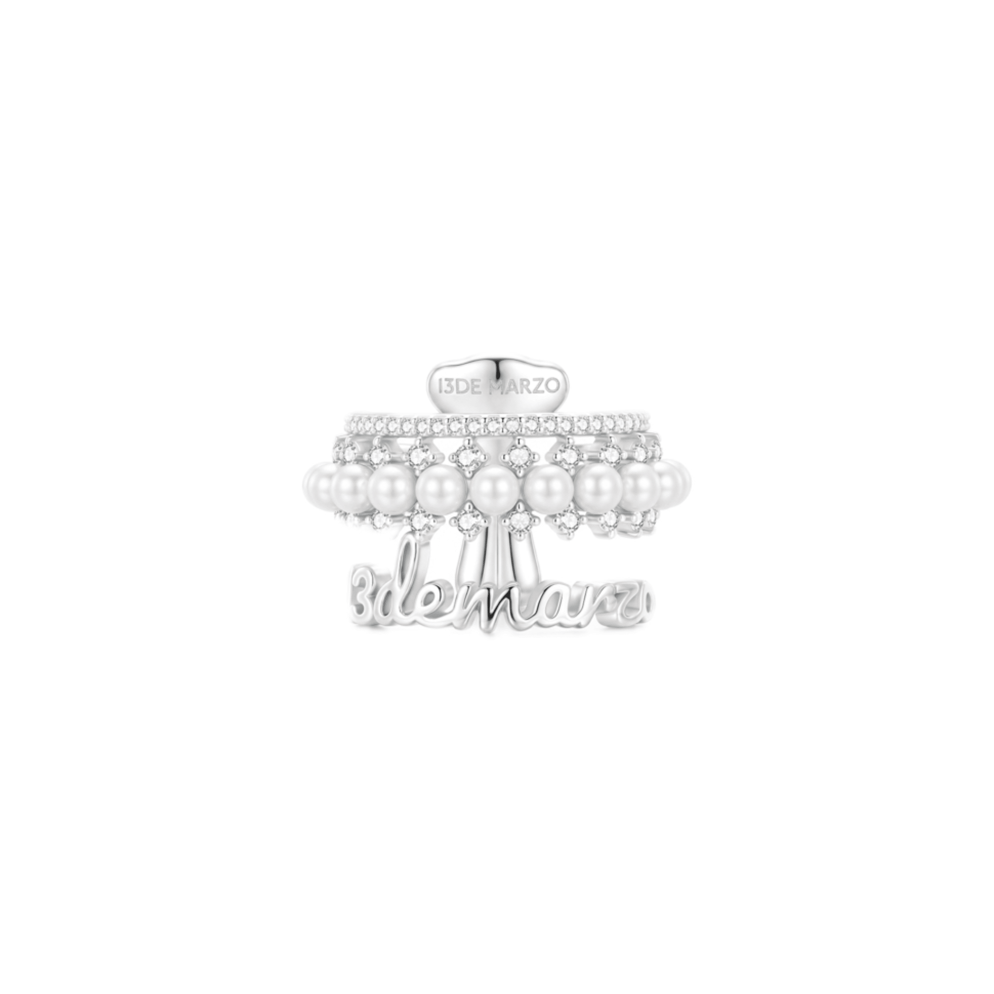 13DE MARZO Bear Hug Pearl Heart Ring | MADAX
