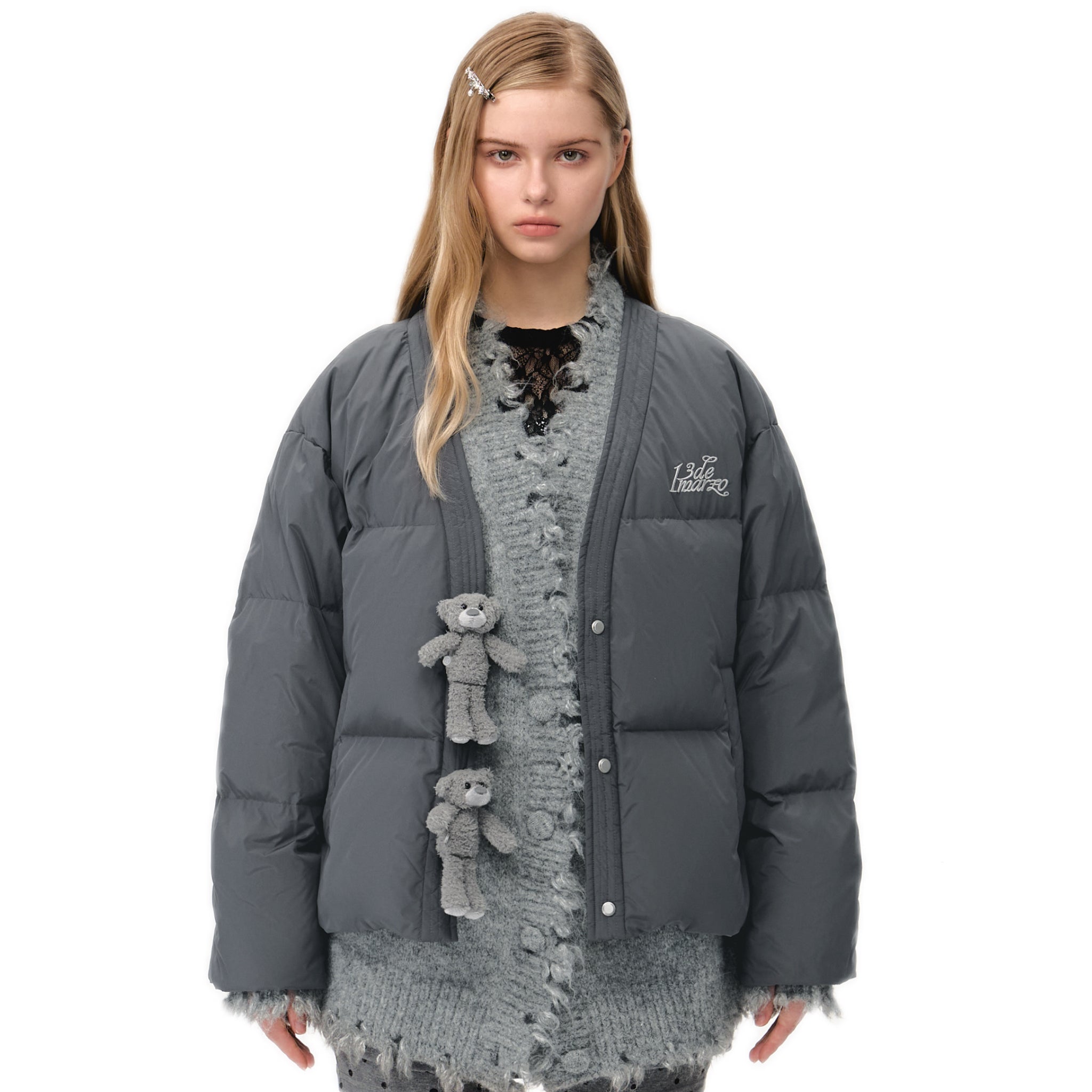 13DE MARZO Bear Rough Edge Down Jacket | MADAX