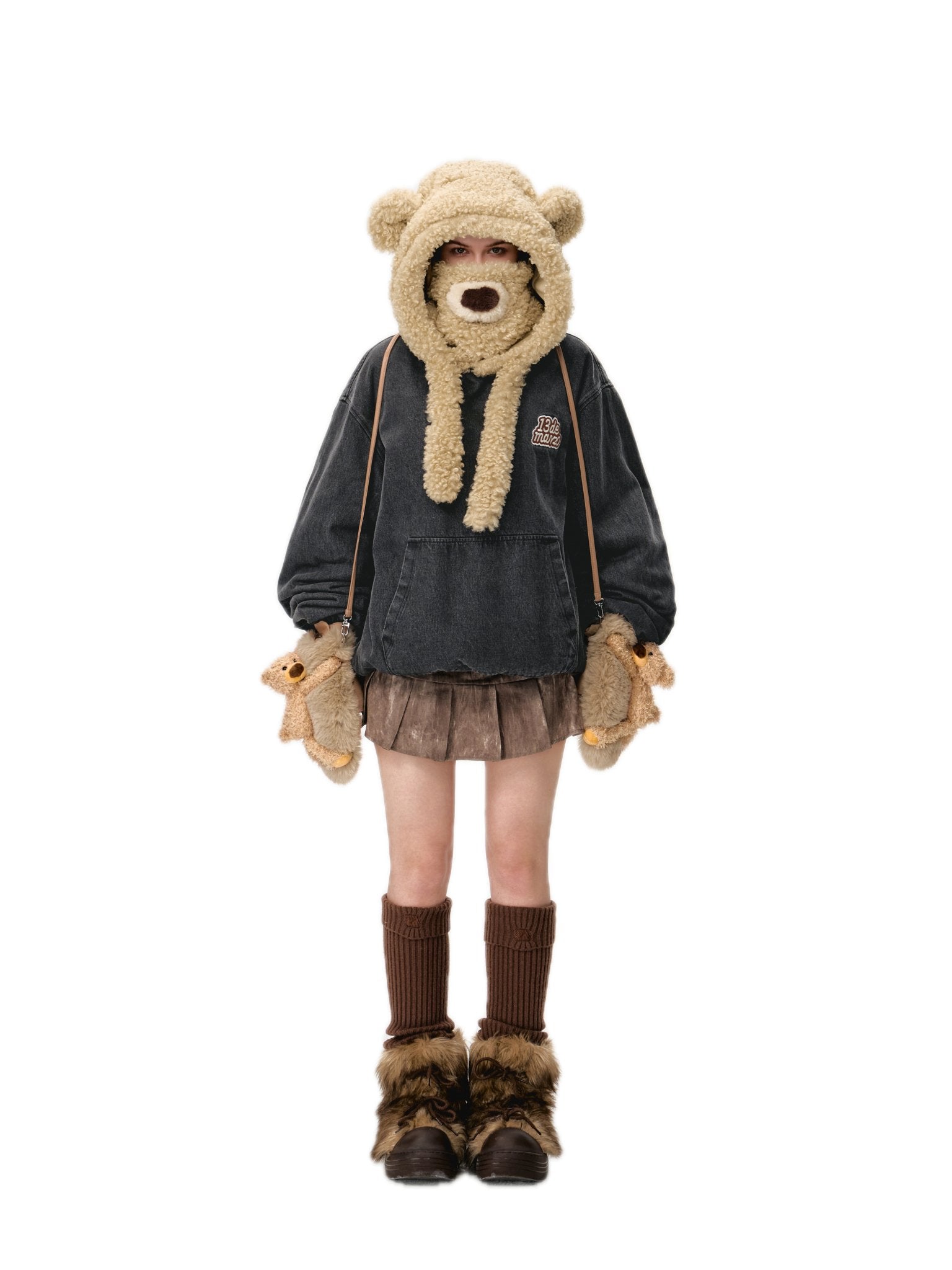 13DE MARZO Bear Set Padded Hoodie | MADAX