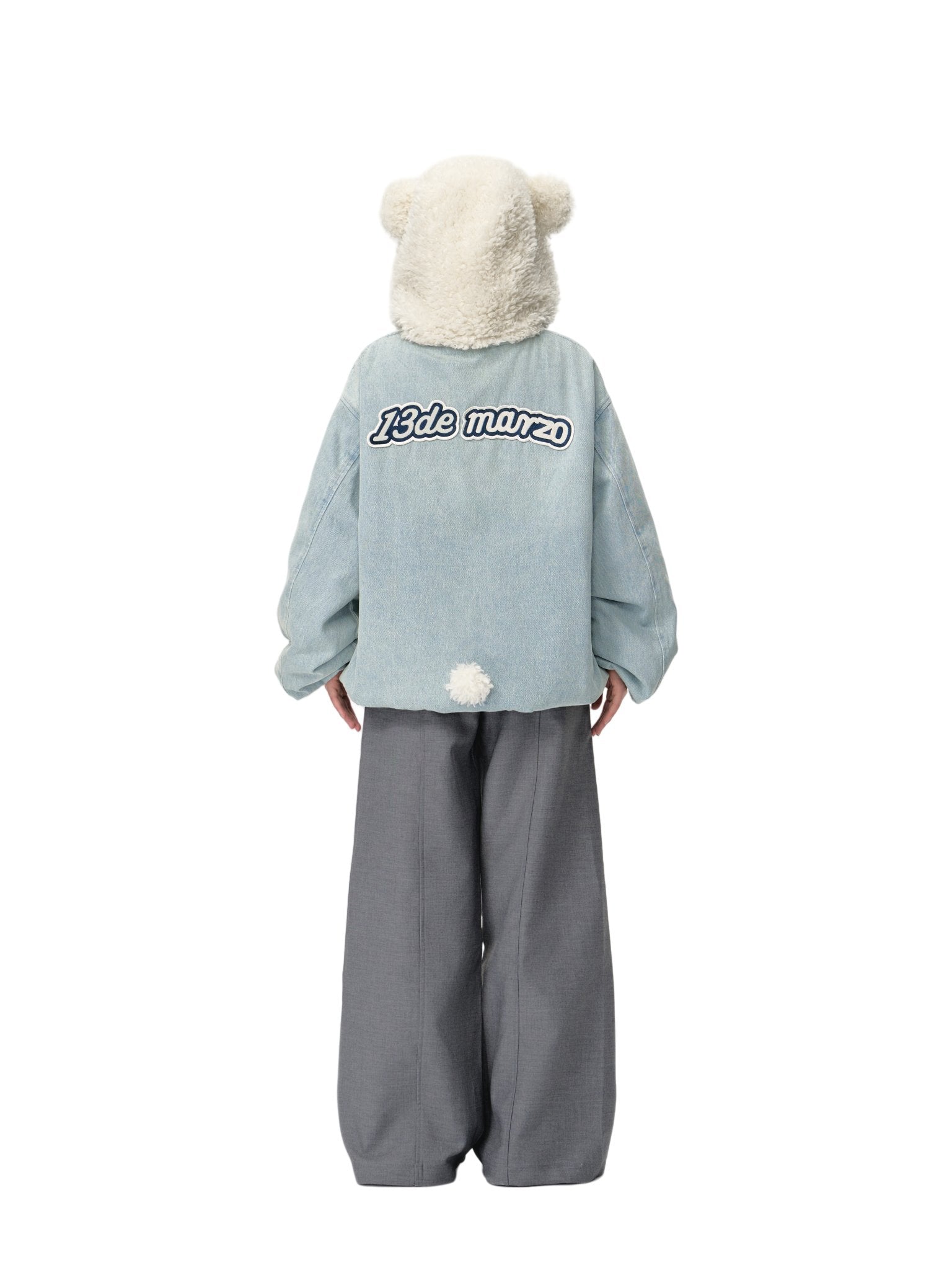 13DE MARZO Bear Set Padded Hoodie In Blue | MADAX