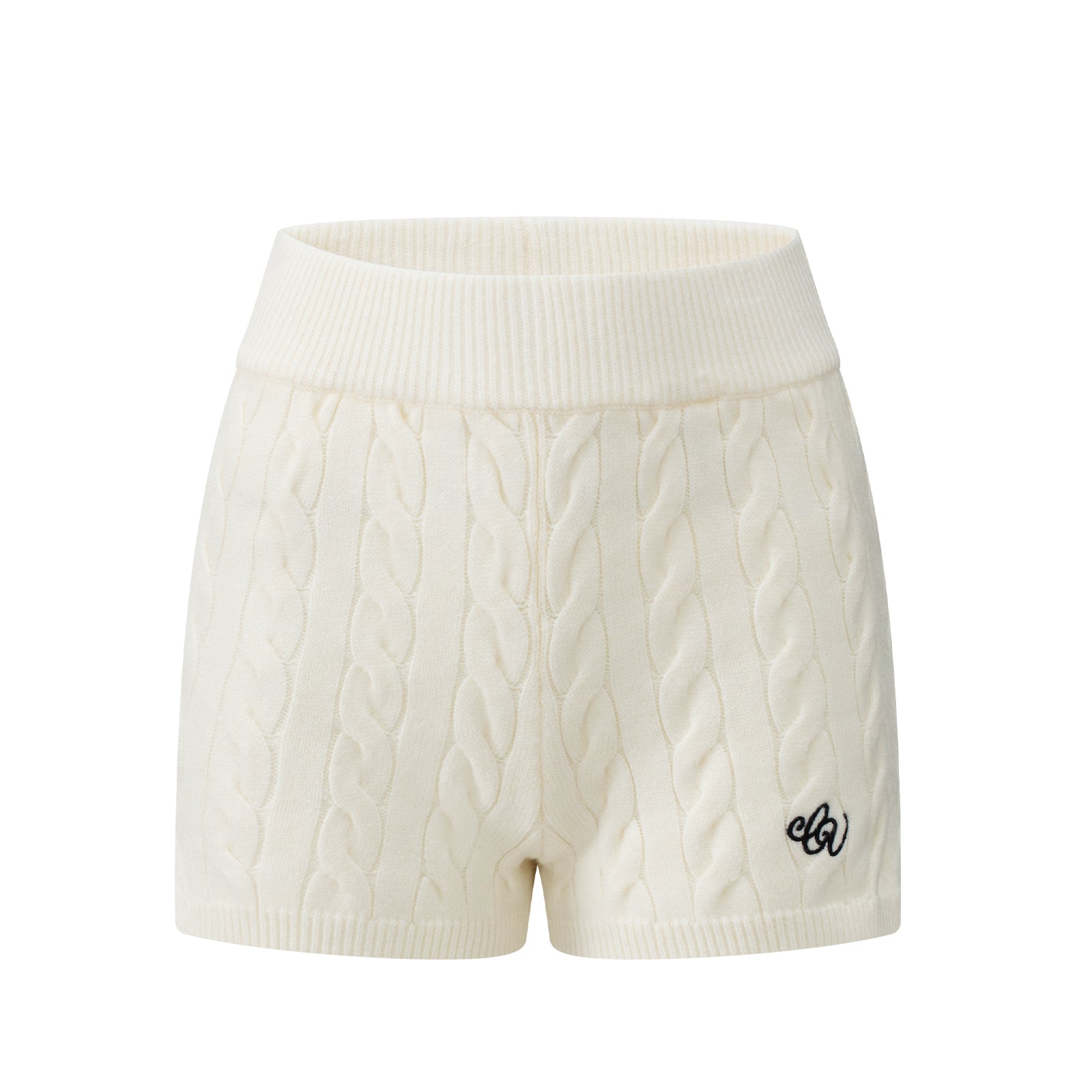 CLIMAX VISION Beige Cable Knit Suit Shorts | MADAX