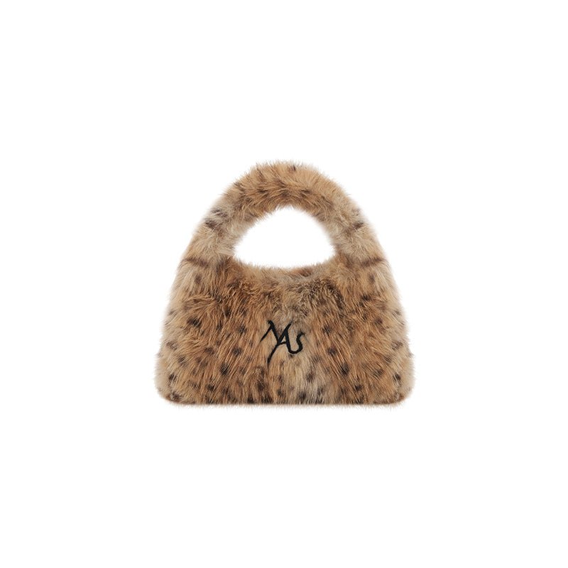 NAWS Beige Color Snow Black - night Furry Tote | MADAX