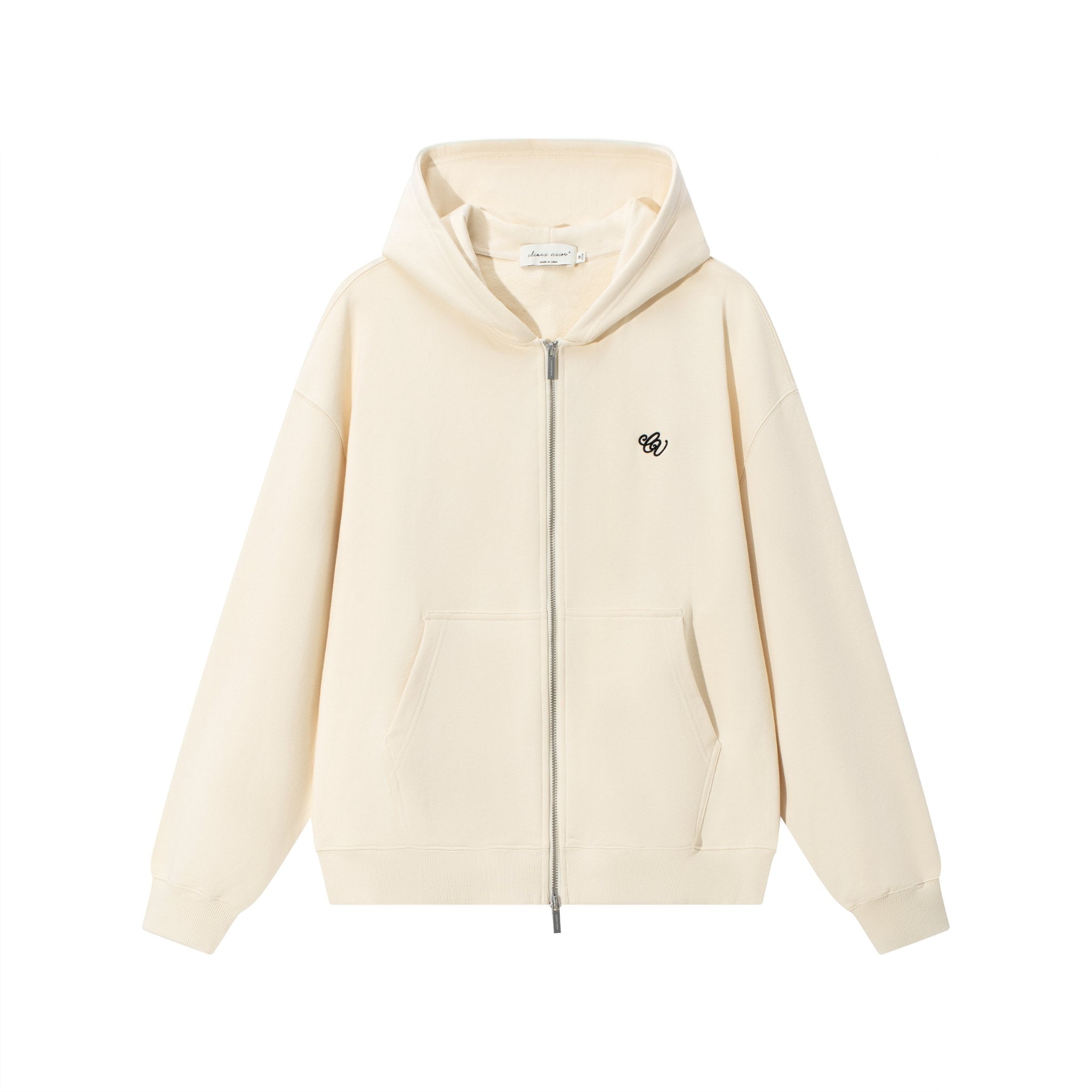 CLIMAX VISION Beige CV Embroidery Zipper Cardigan | MADAX