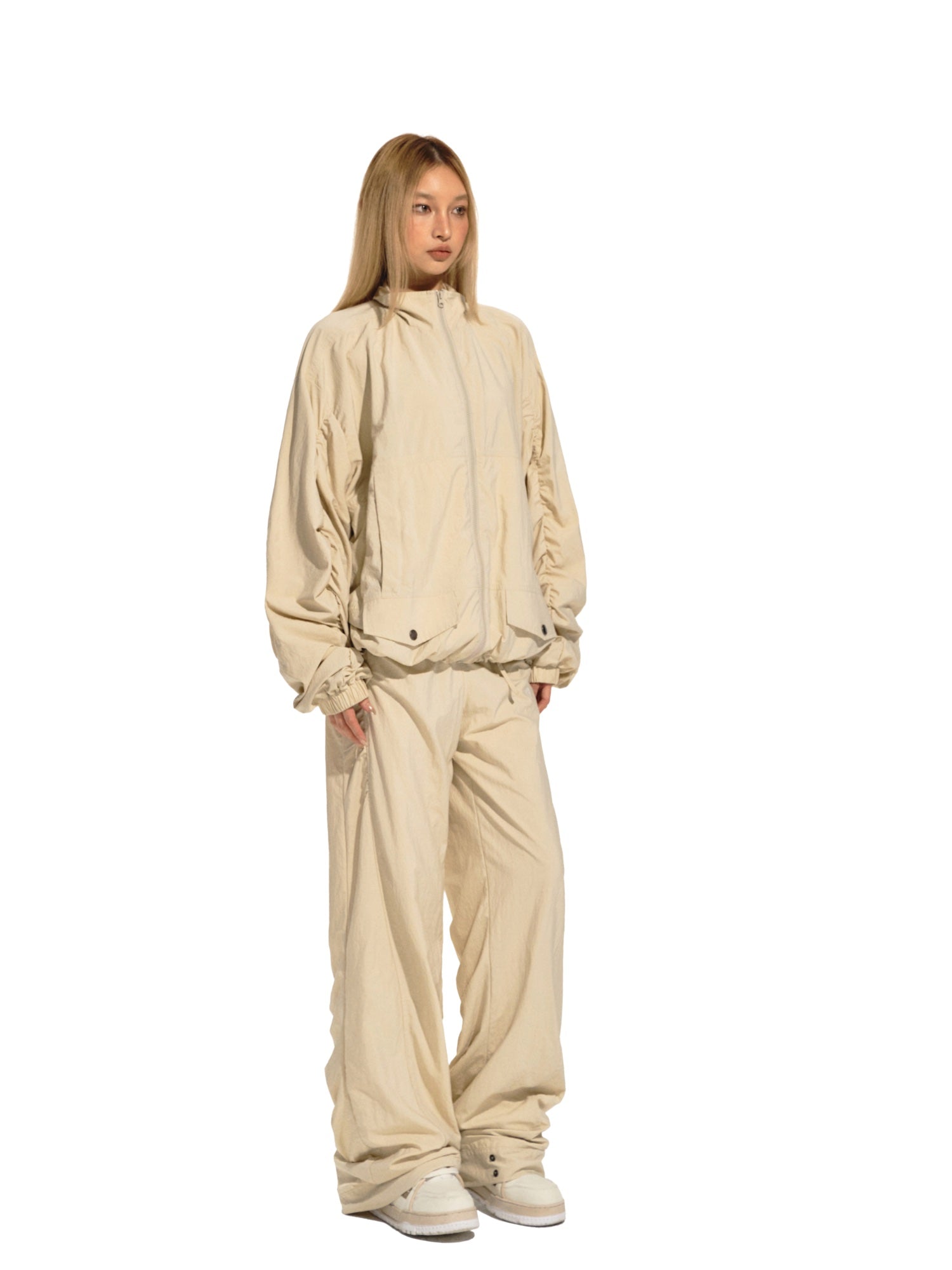 NAWS Beige Waterproof Soft Jogging Jacket | MADAX