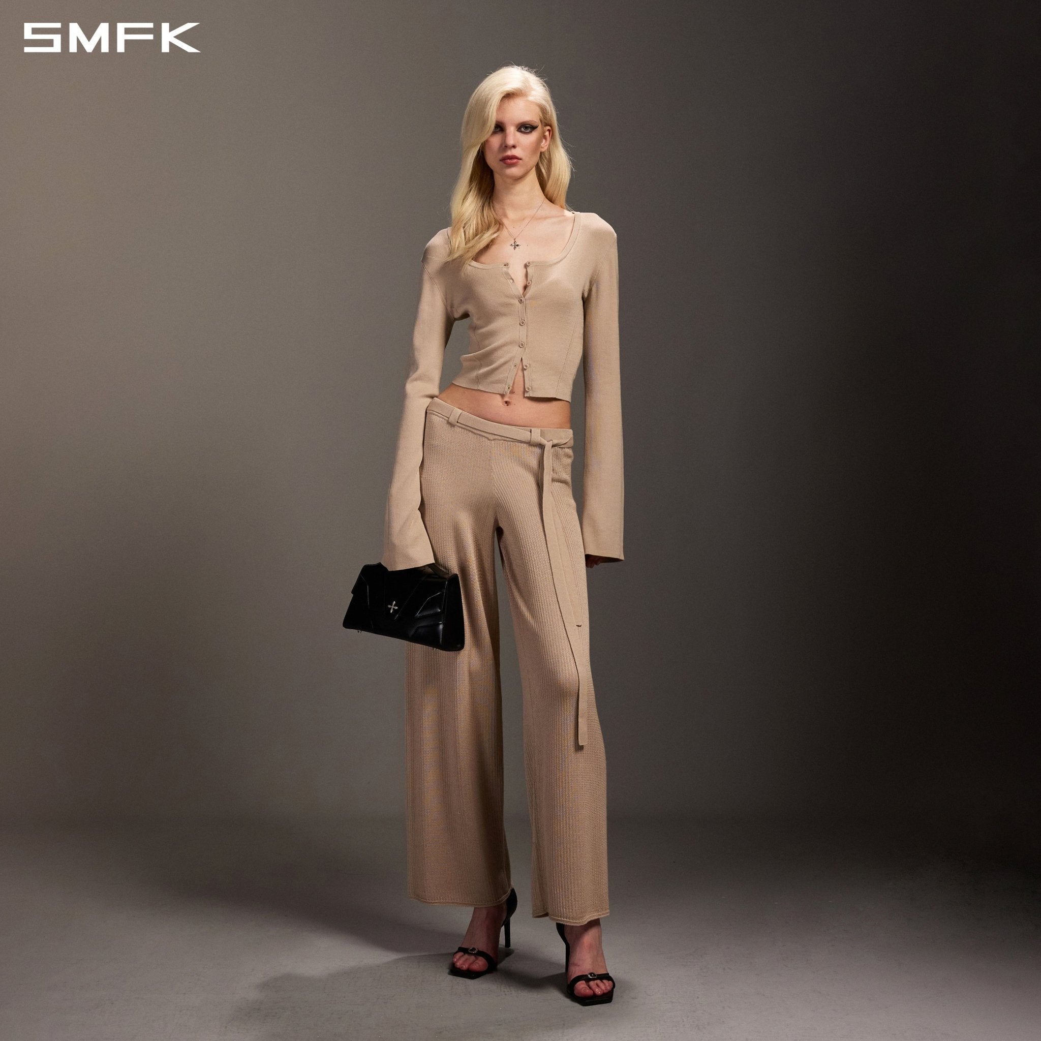 SMFK Bell-Sleeved Cardigan in Skin Tone | MADAX