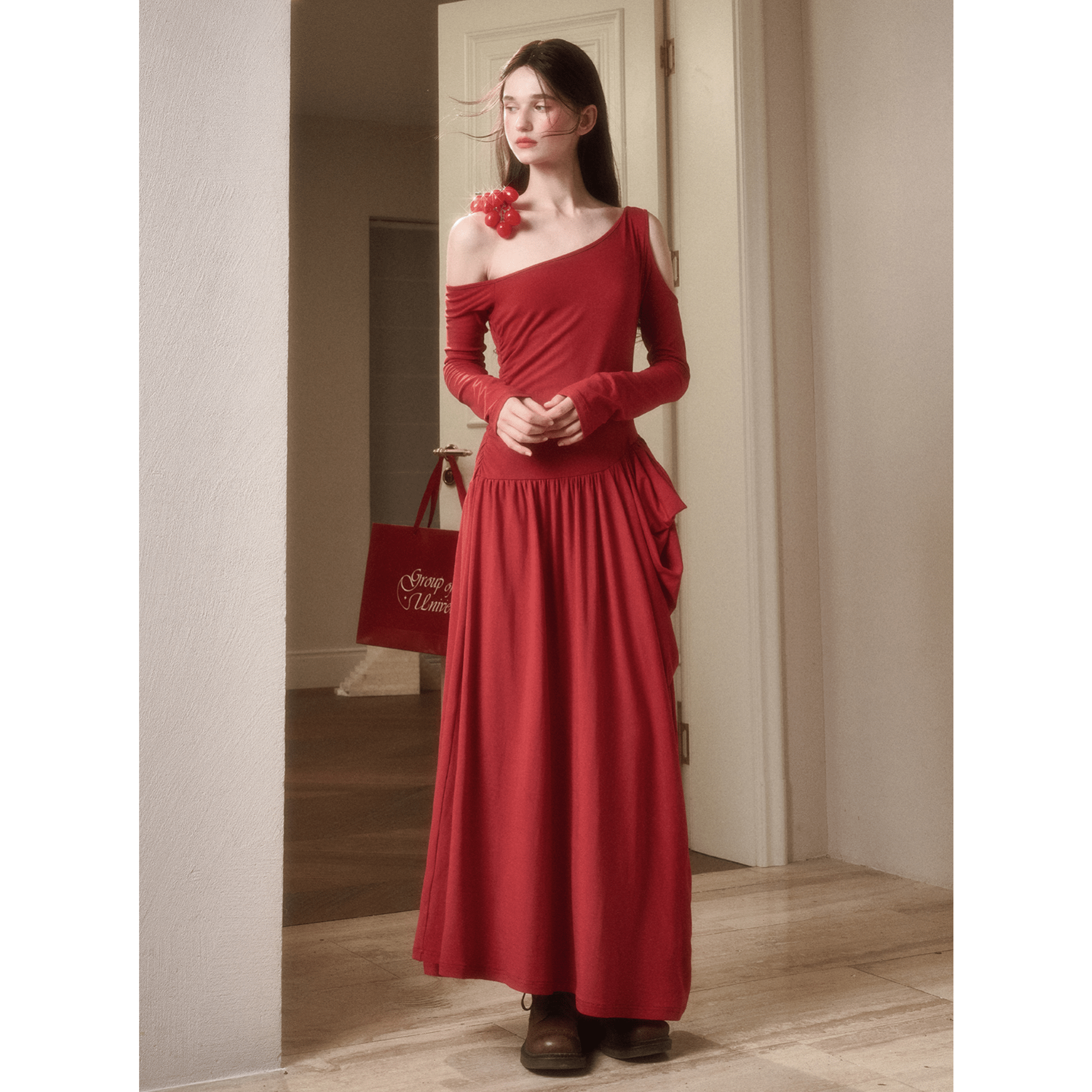 Group of Universe "Berry Pulp" Dress in Red | MADAX
