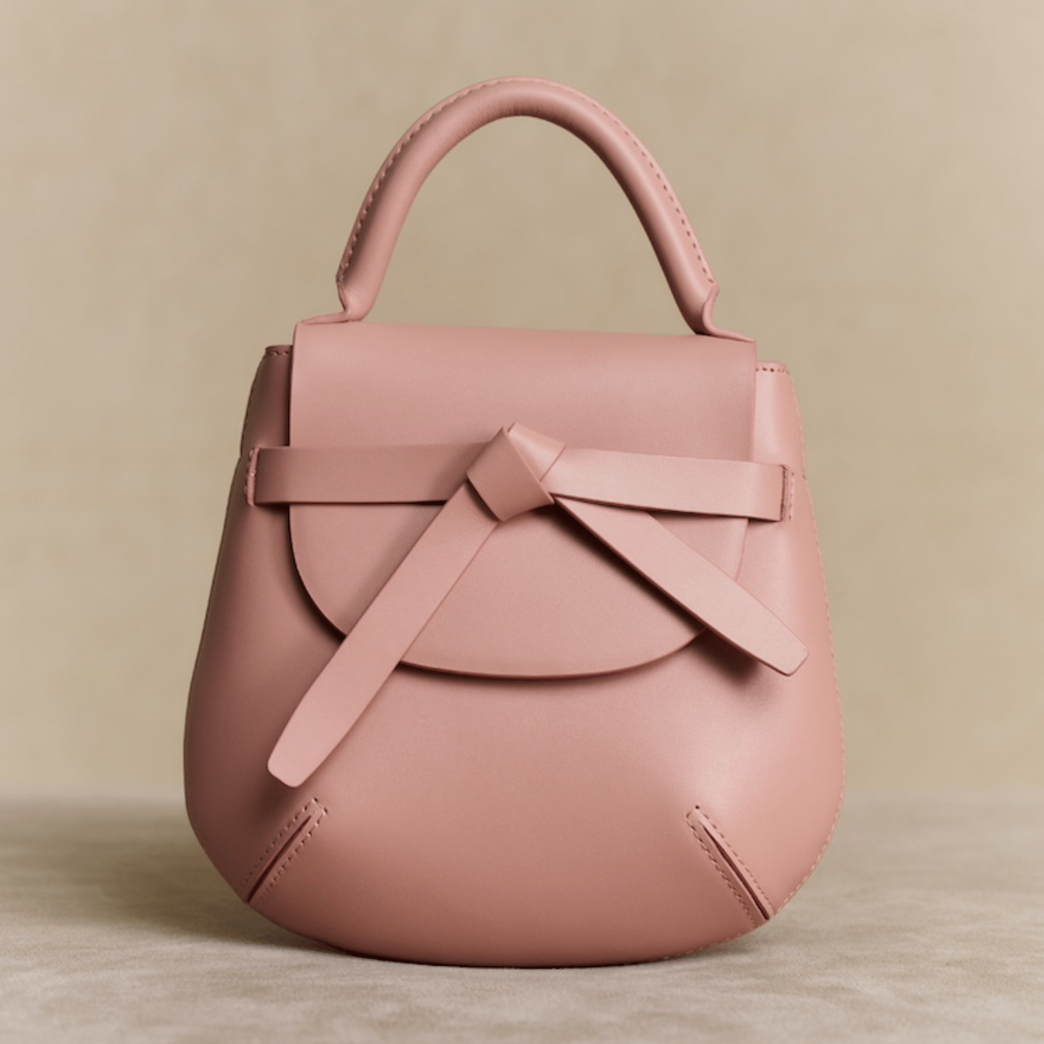 The Yellow Shop Beth Knot Small Saddle Bag in Rose Pink | MADAX