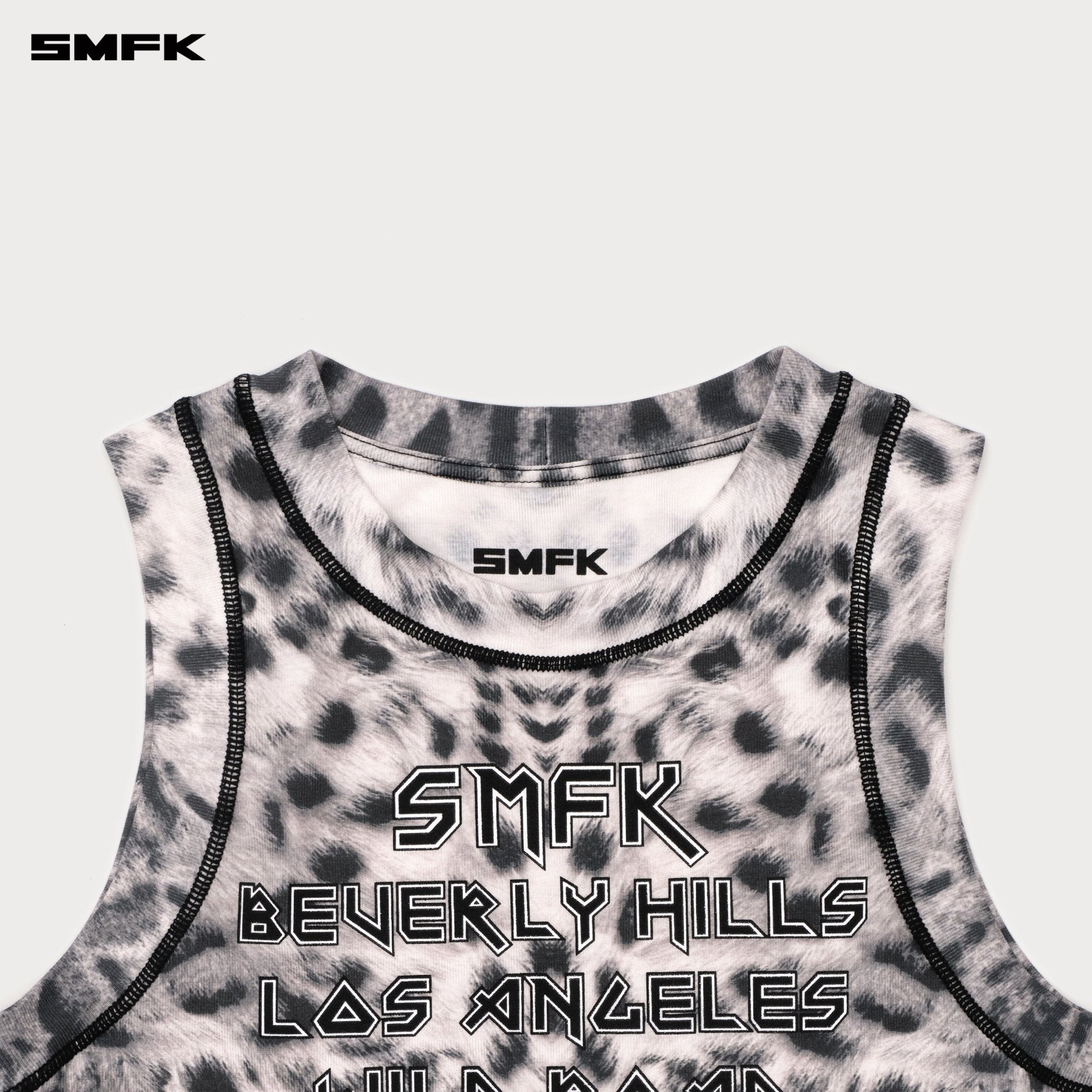 SMFK Beverly Sports Tank Top In White Leopard | MADAX
