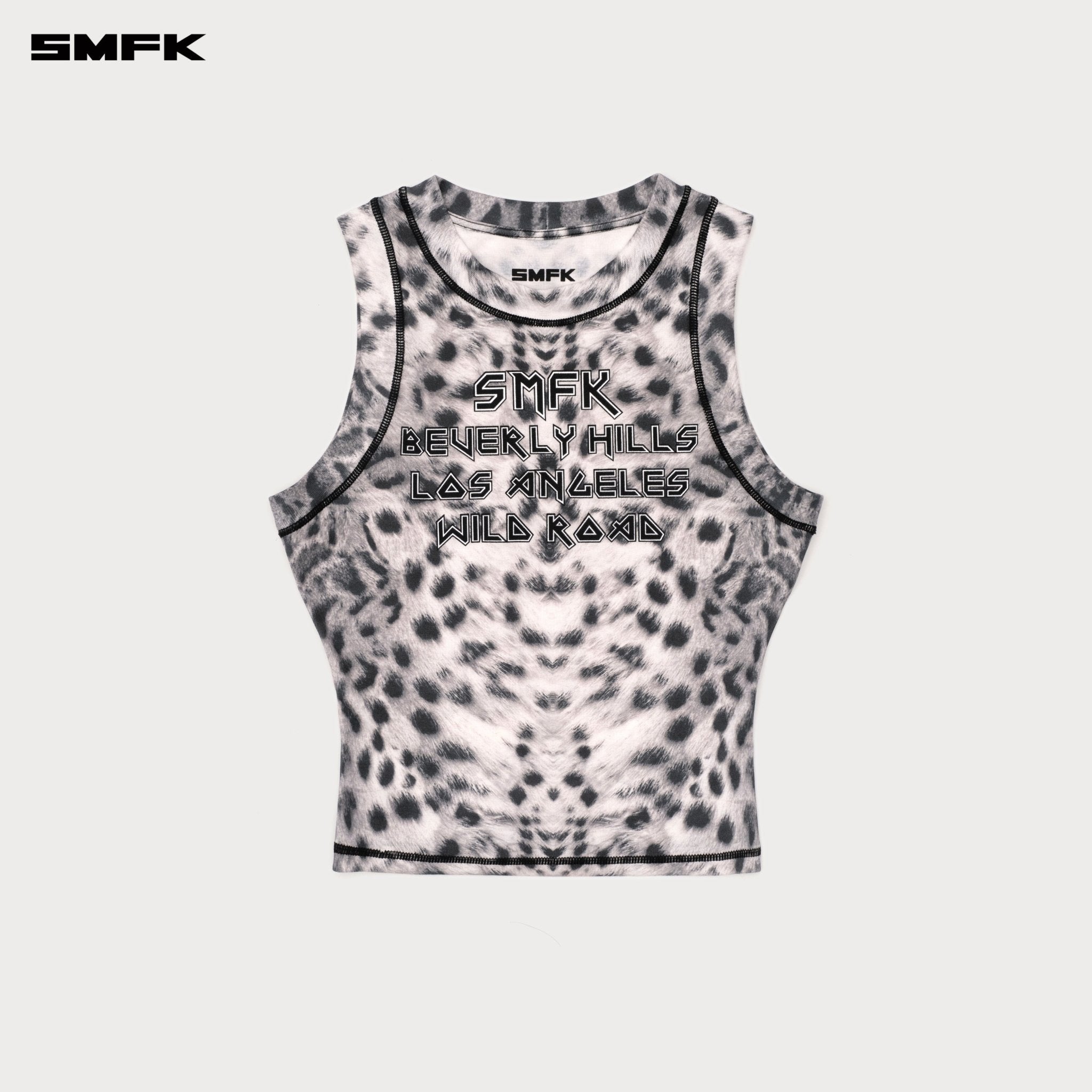 SMFK Beverly Sports Tank Top In White Leopard | MADAX