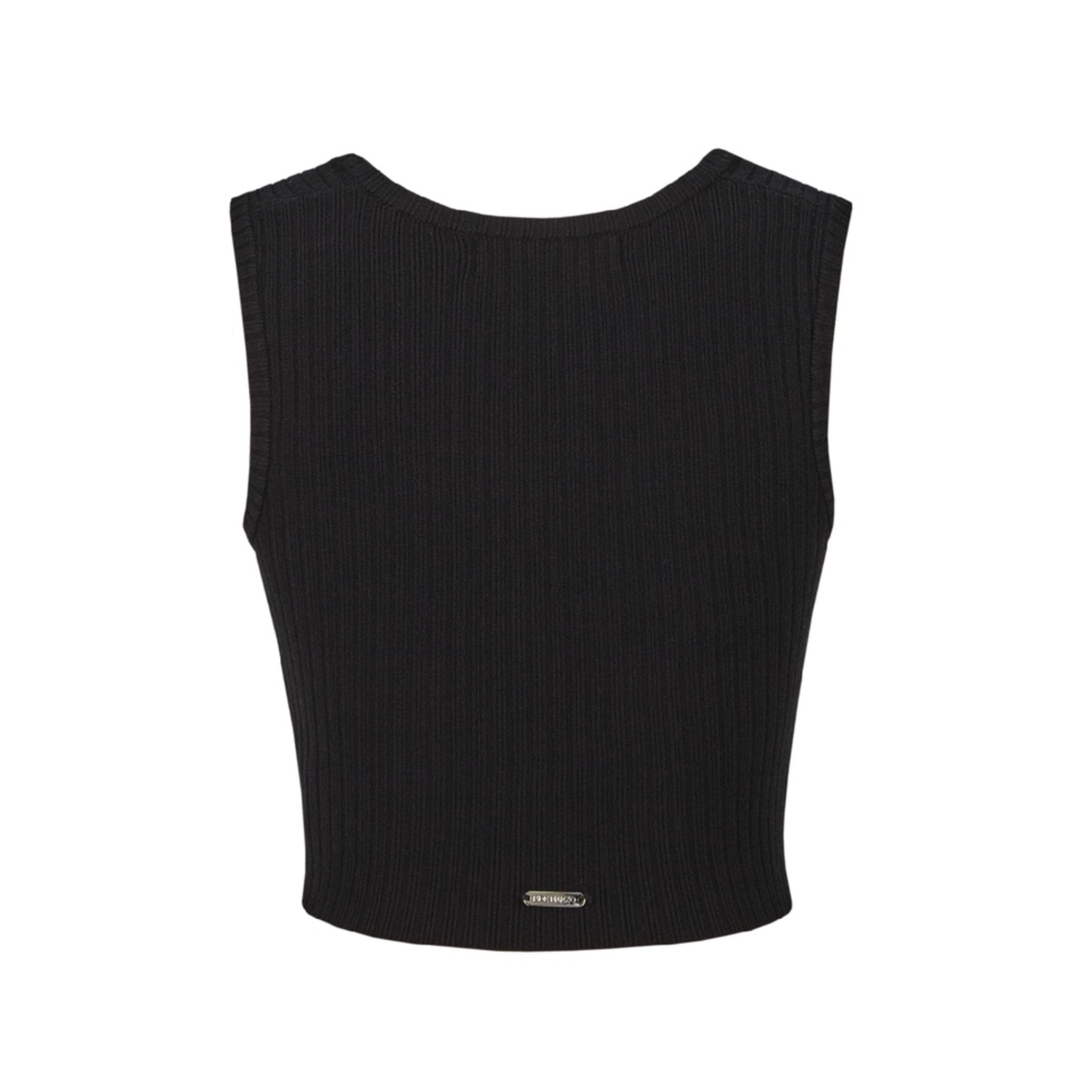 13DE MARZO Black Base Knit Tank Top | MADA IN CHINA