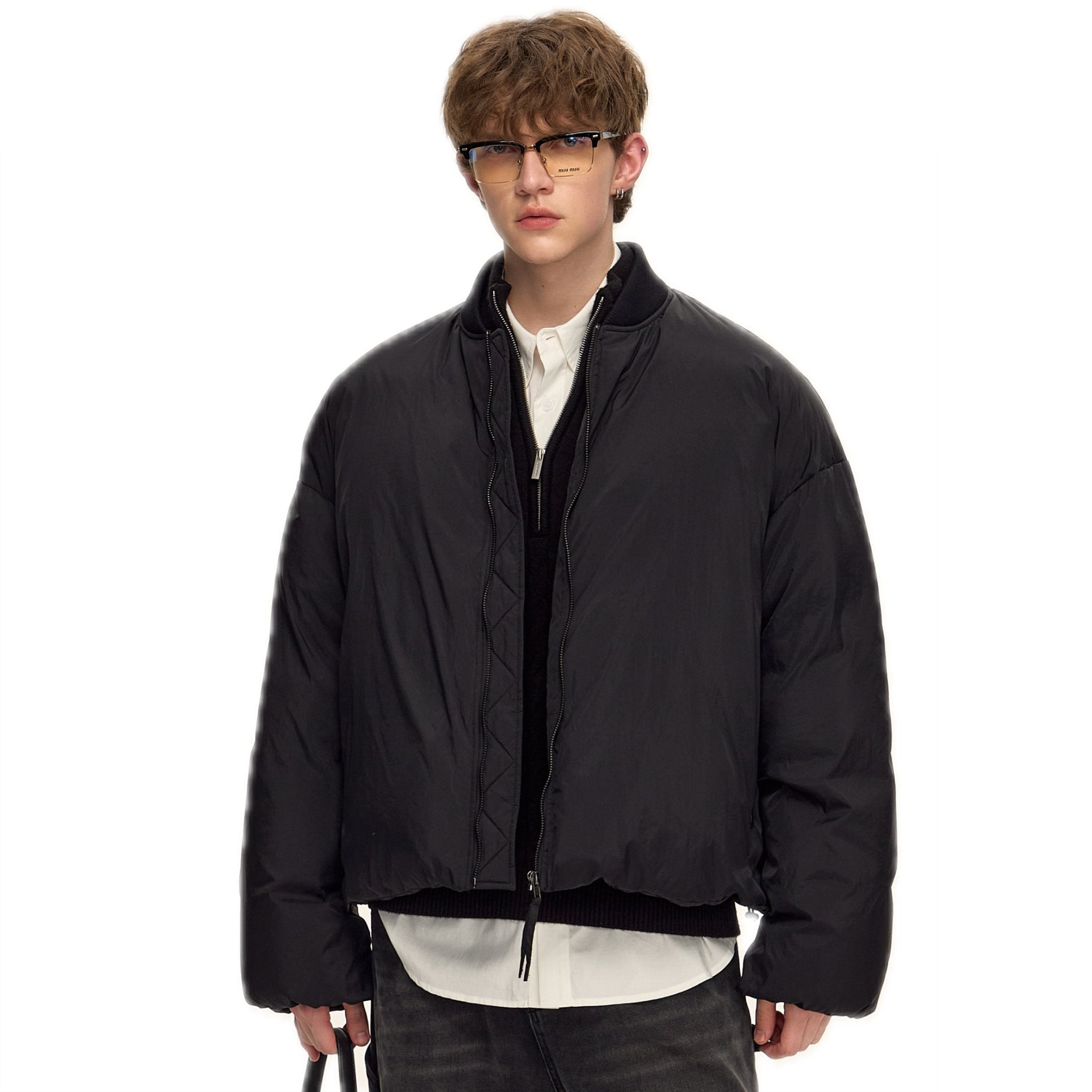 CLIMAX VISION Black Baseball Collar Down Jacket | MADAX