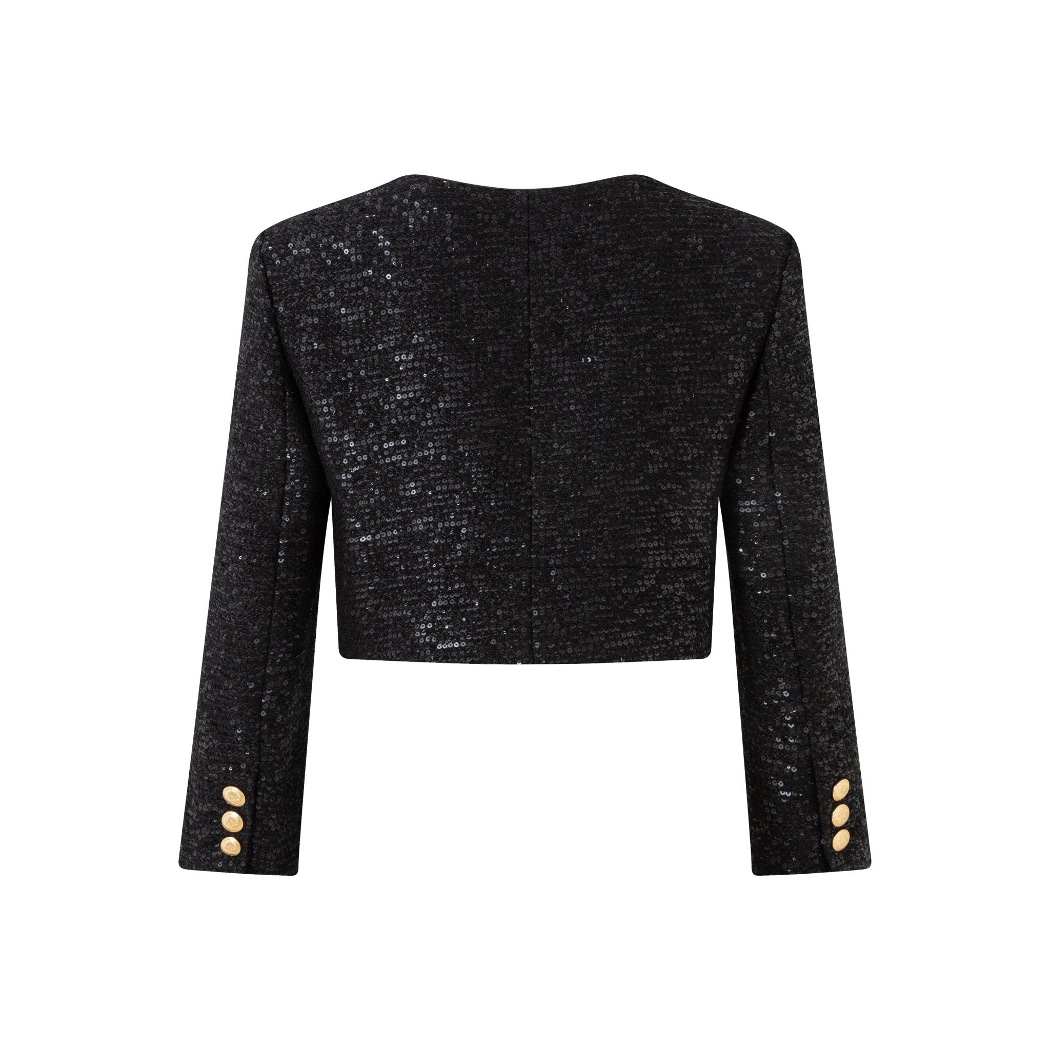 DIANA VEVINA Black Beaded V - Neck Short Little Fragrance Jacket | MADA IN CHINA